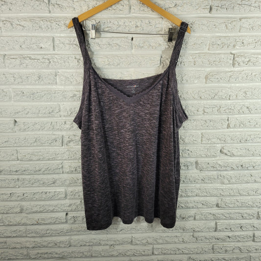 Dreams Co Womens Pajama Top Camisole Size 3X Gray Sleep Cami Adjustable GRA44E