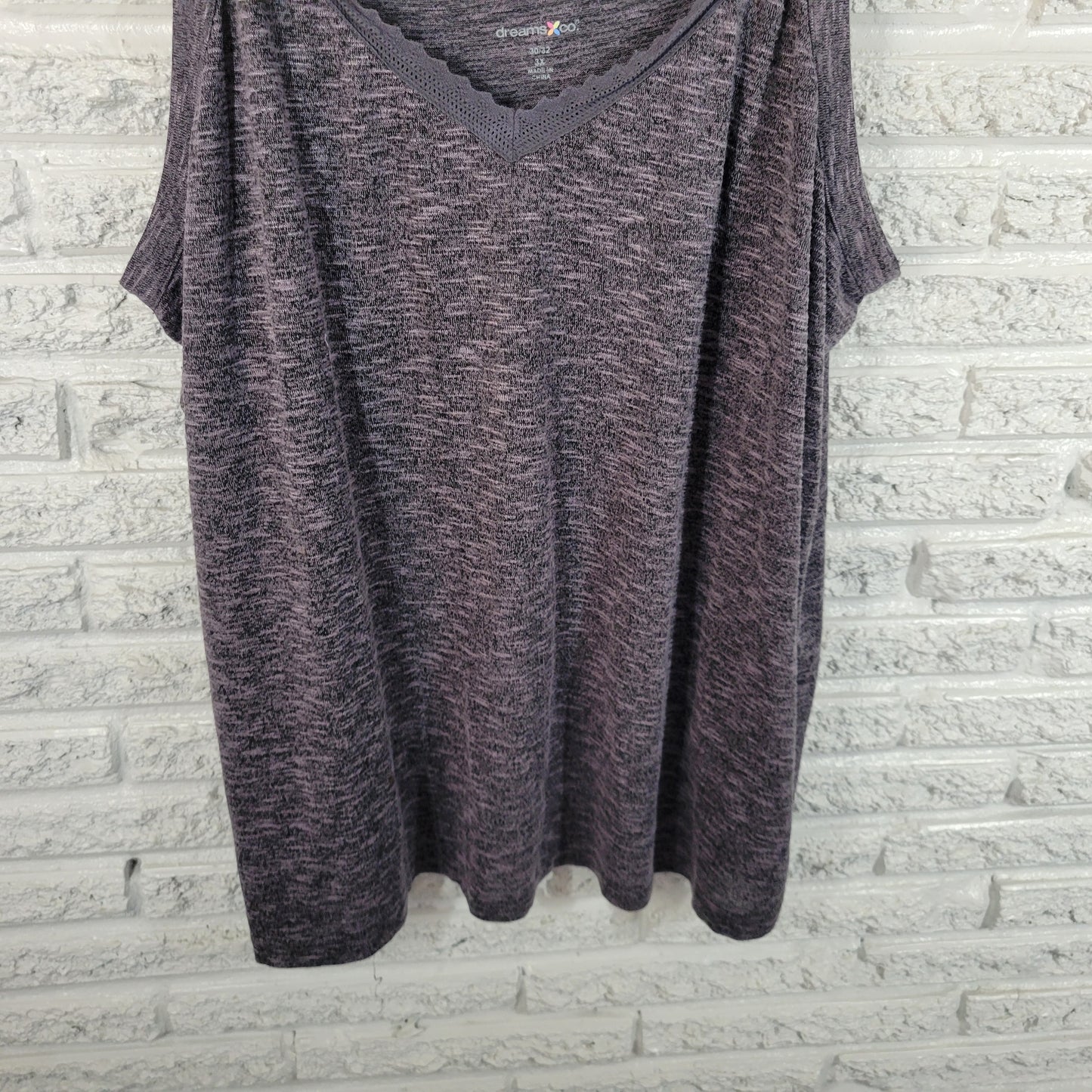 Dreams Co Womens Pajama Top Camisole Size 3X Gray Sleep Cami Adjustable GRA44E