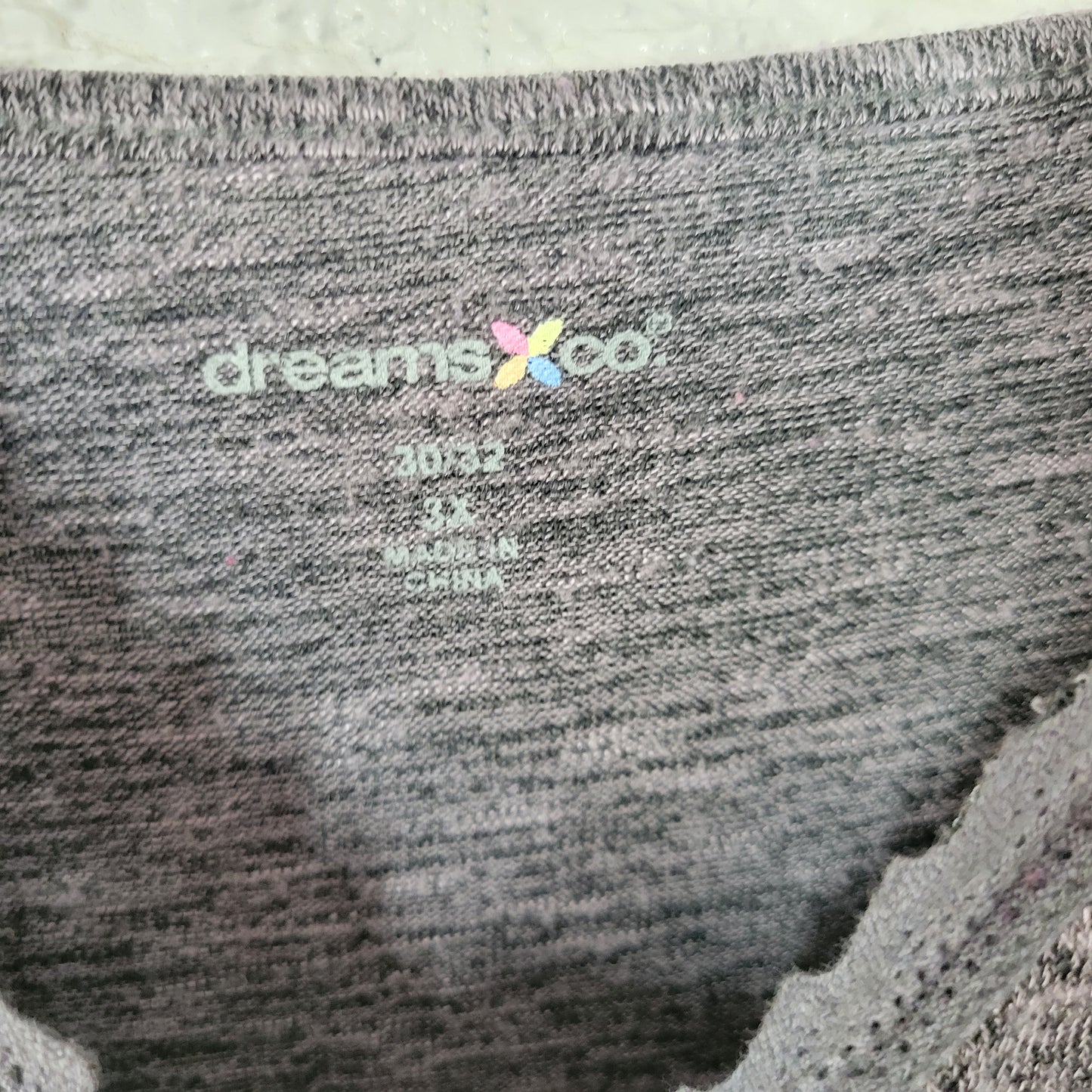 Dreams Co Womens Pajama Top Camisole Size 3X Gray Sleep Cami Adjustable GRA44E