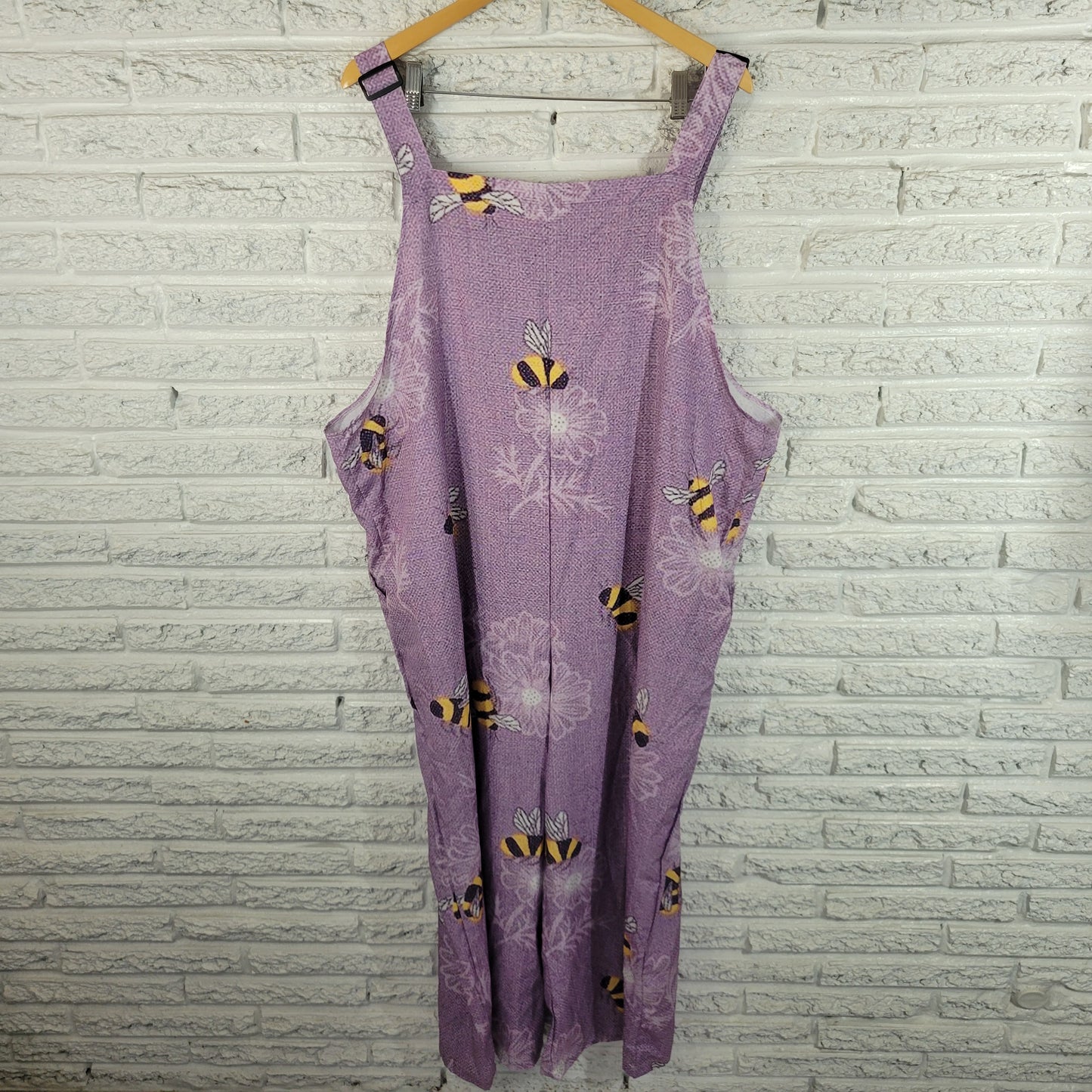 Womens Jumpsuit Plus Size 3XL Purple Bumble Bee Wide Leg Sleeveless PUR52E
