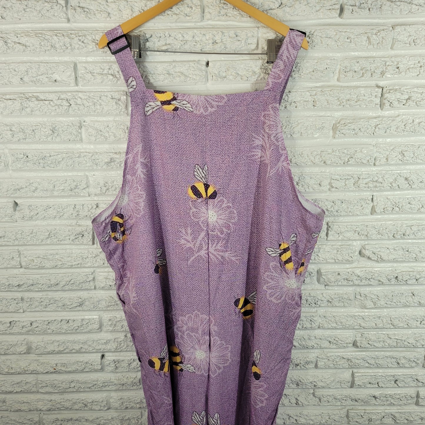 Womens Jumpsuit Plus Size 3XL Purple Bumble Bee Wide Leg Sleeveless PUR52E