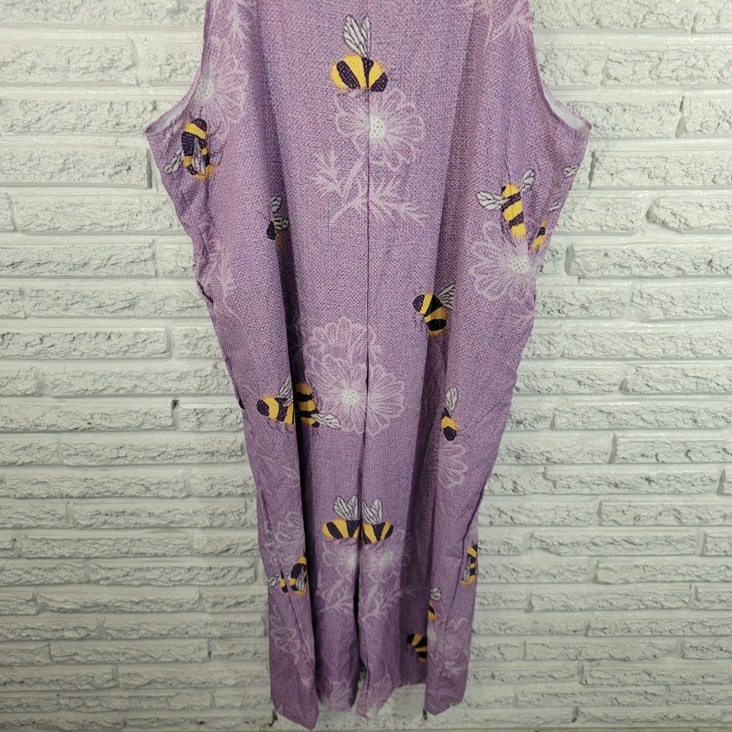 Womens Jumpsuit Plus Size 3XL Purple Bumble Bee Wide Leg Sleeveless PUR52E