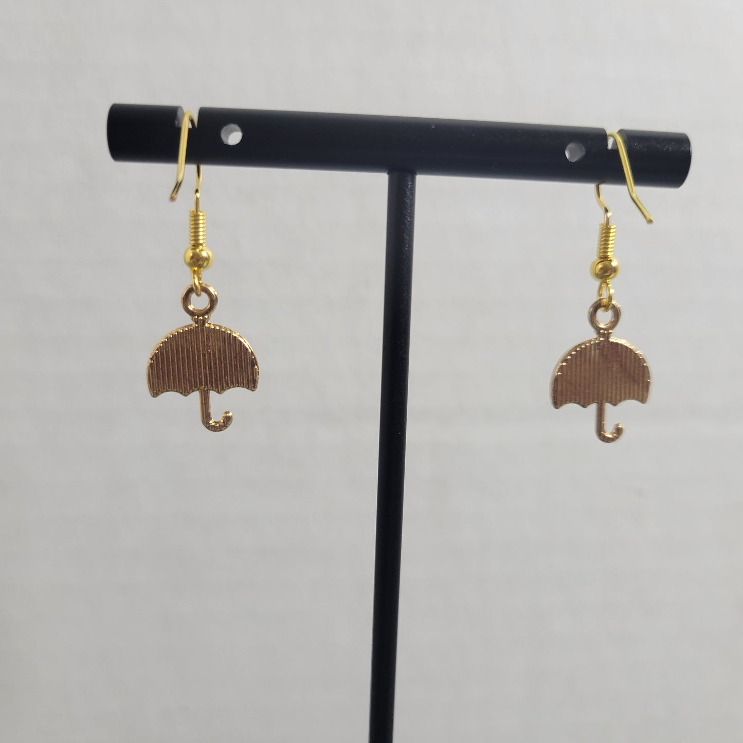 Patriotic Umbrella Dangle Earrings Red White Blue 4th of July USA Jewelry E129E