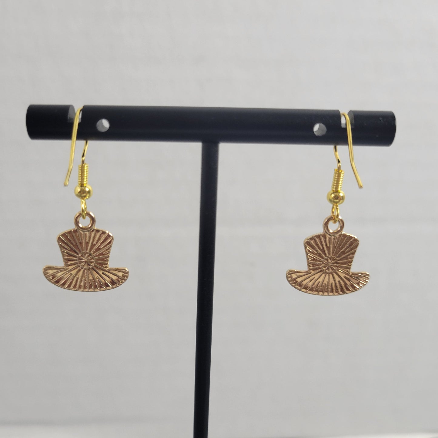 Patriotic Uncle Sam Hat Dangle Earrings Red White Blue 4th of July Jewelry E125E