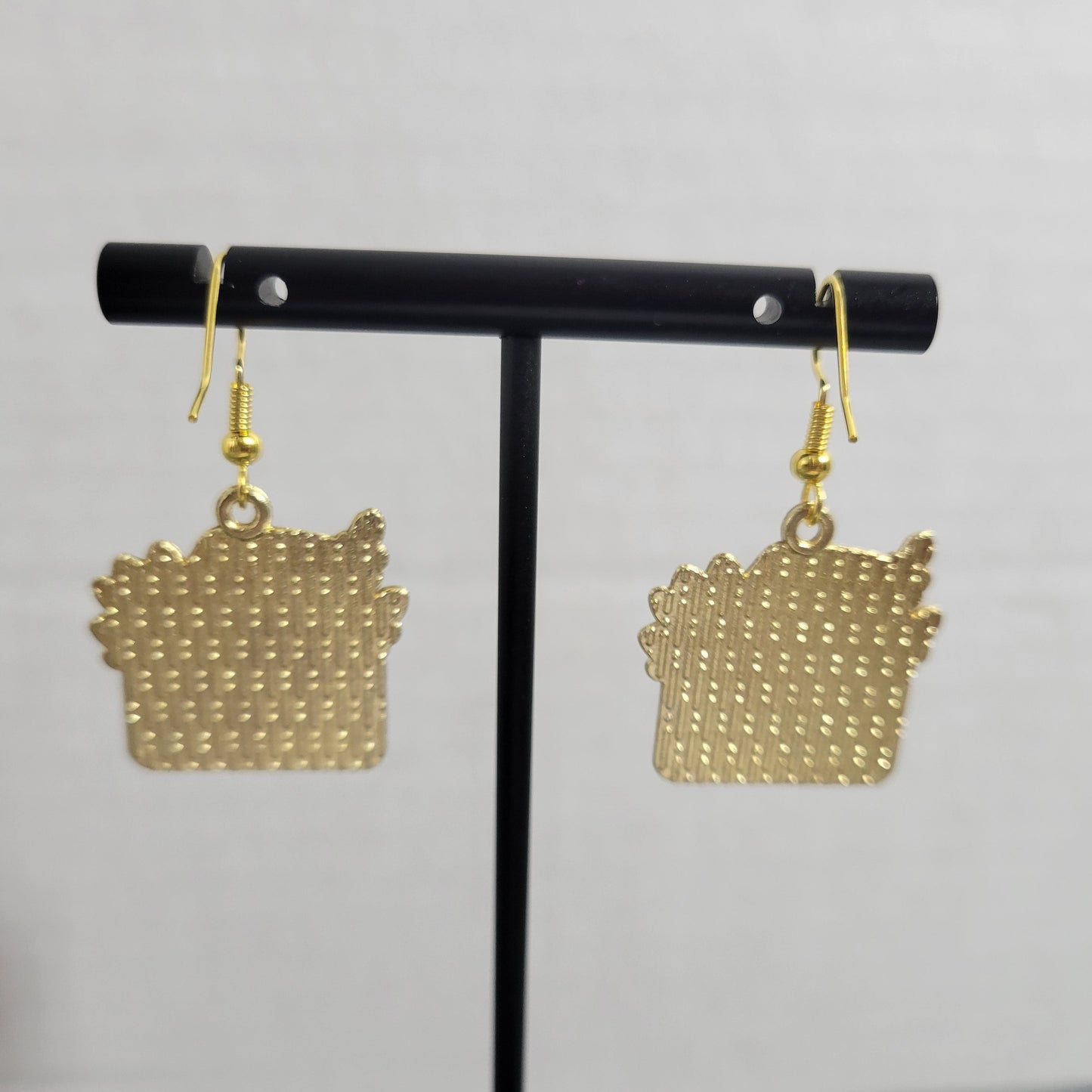Thanksgiving Sunflower Dangle Earrings Gold Tone Fall Autumn Harvest E115E