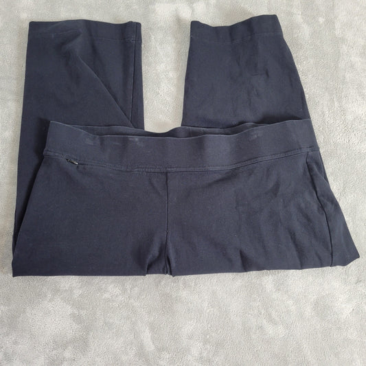 Lands End Womens XLP Capri Pants Blue Knit Elastic Waist Pull On BLU113E