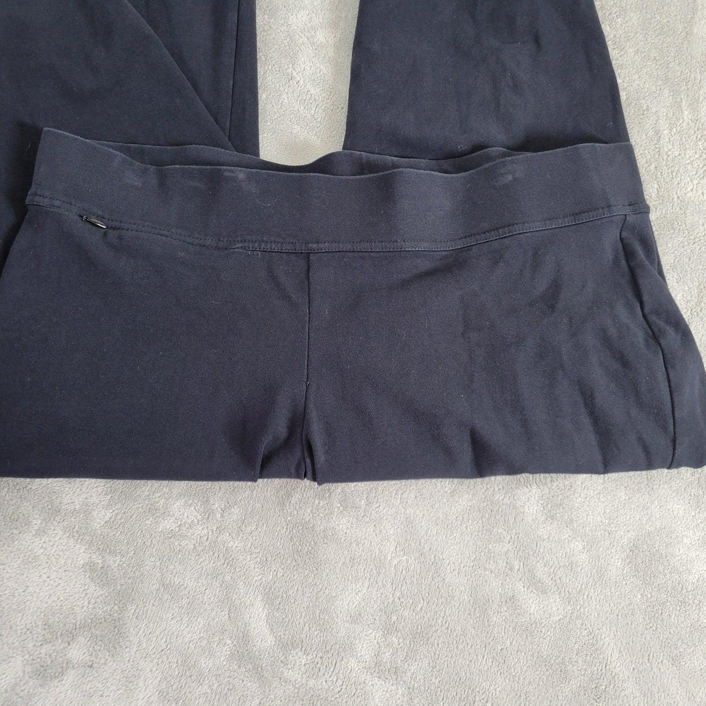 Lands End Womens XLP Capri Pants Blue Knit Elastic Waist Pull On BLU113E