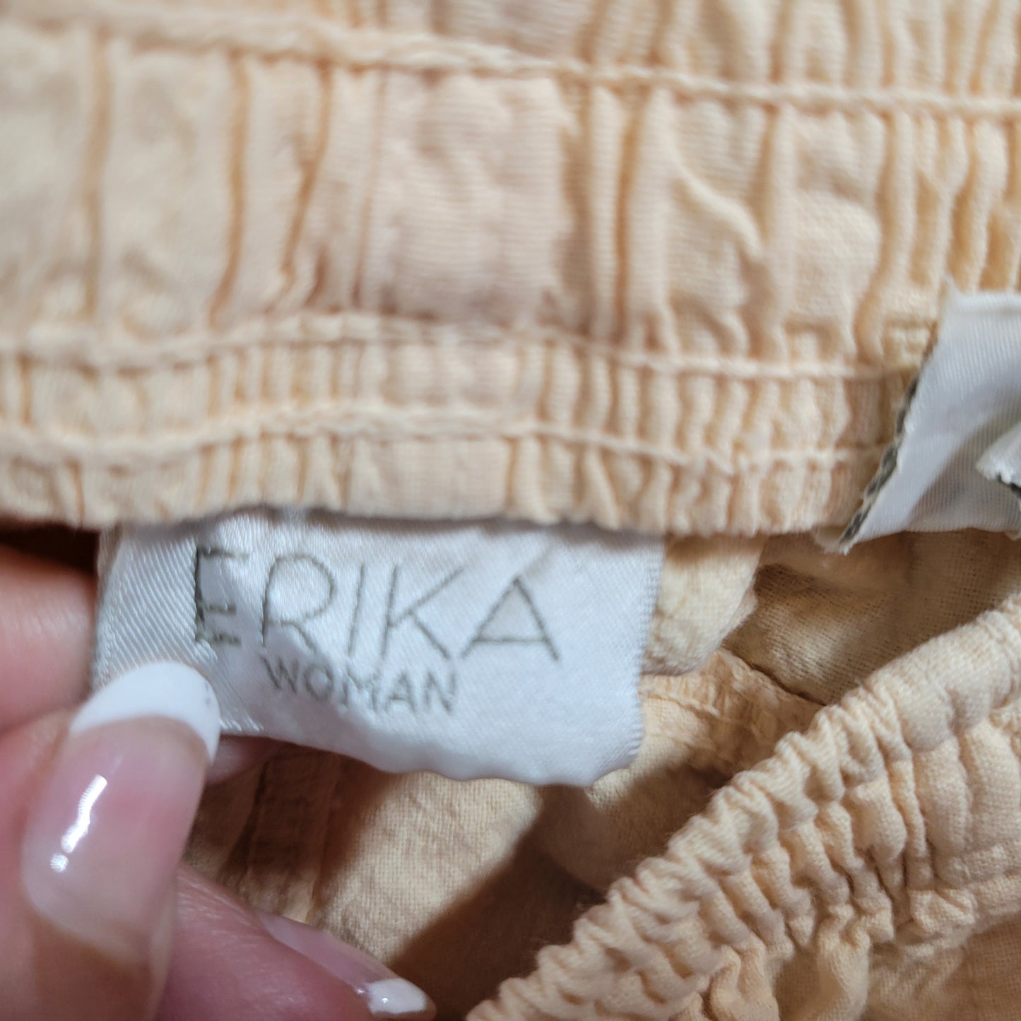 Erika Womens Plus 1X Orange Cotton Capri Pants Elastic Drawstring Waist ORA26E