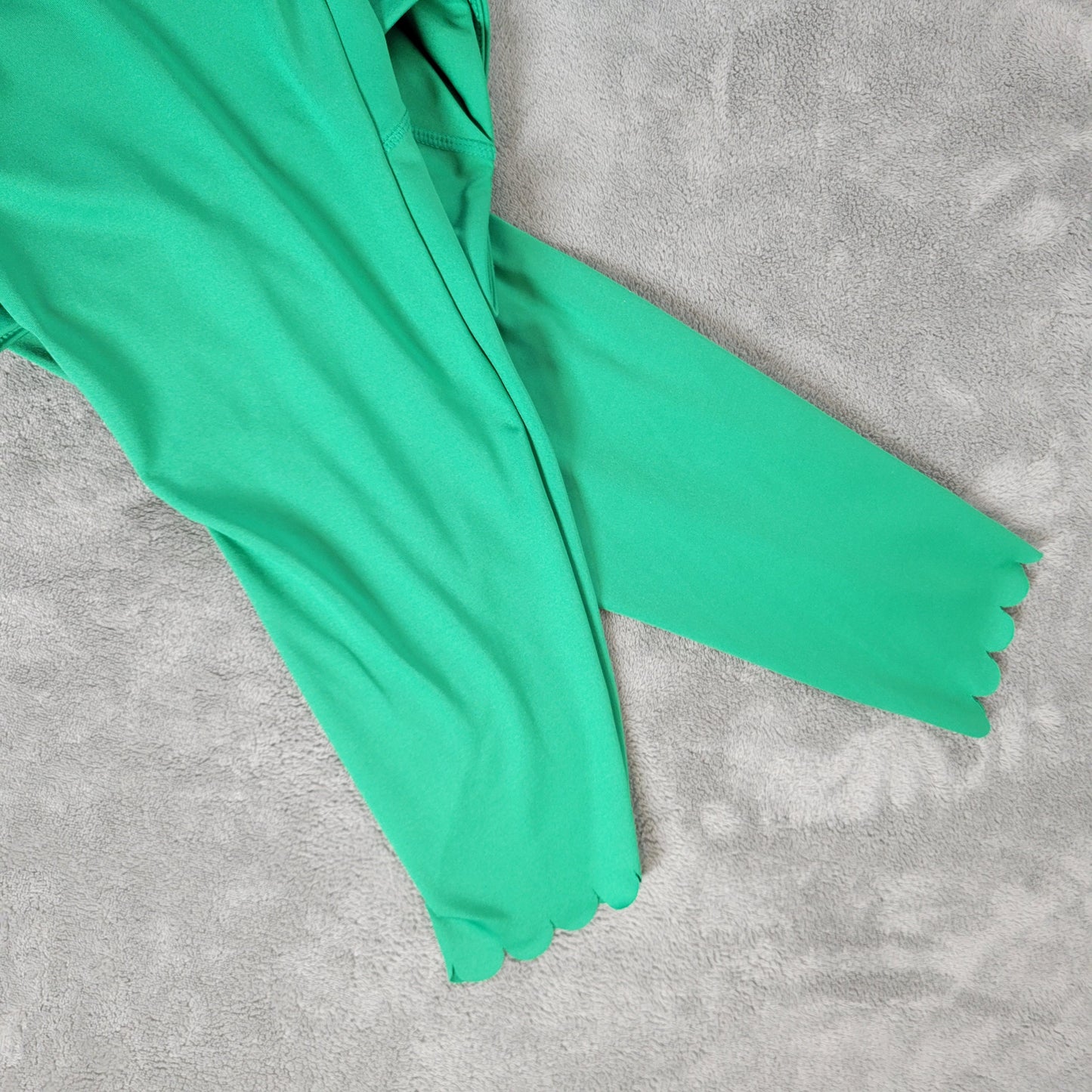 Crown & Ivy Womens 2X Green Scallop Hem Cropped Leggings Pockets GRE53E