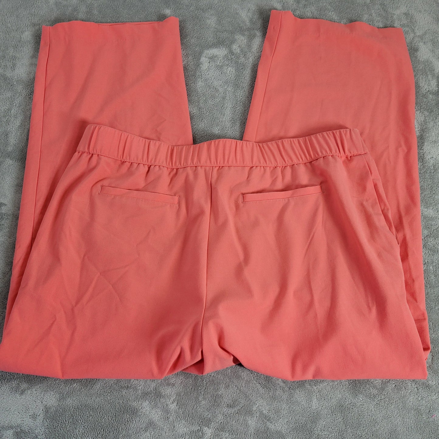 Ruby Rd Women 16W Dress Pants Pink Solid Straight Leg Elastic Waist PIN20E