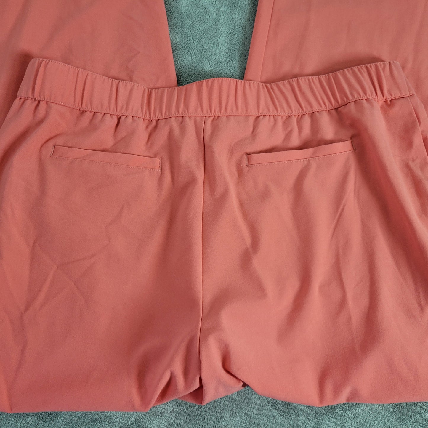 Ruby Rd Women 16W Dress Pants Pink Solid Straight Leg Elastic Waist PIN20E