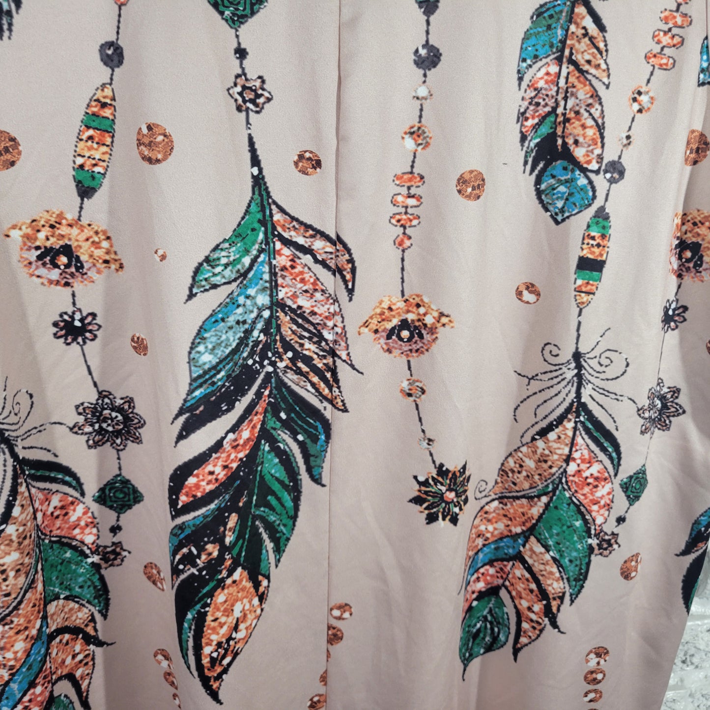 Emery Rose Womens 3XL Romper Multicolor Feather Print Sleeveless Pocket FLO185E