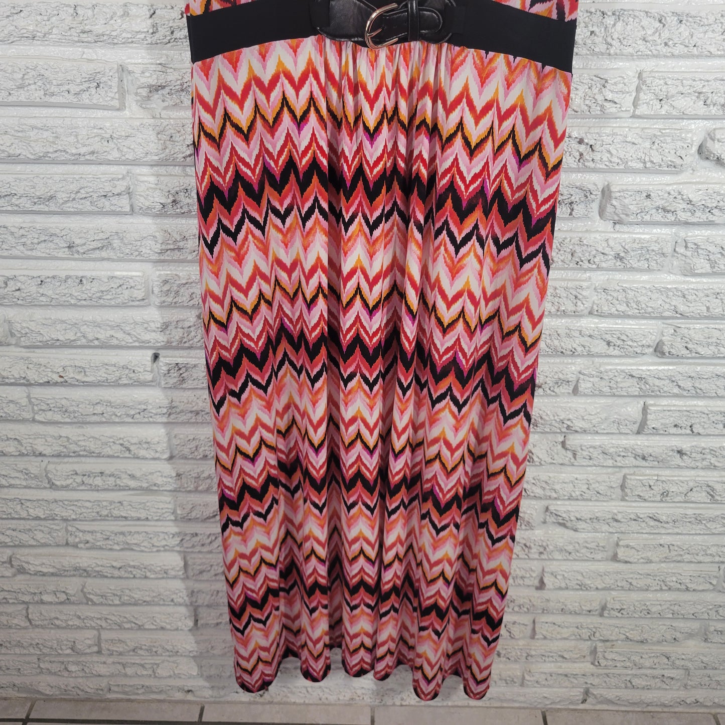 Susan Lawrence 3X Sheath Dress Multicolor Geometric Watercolor Belted GEO109E