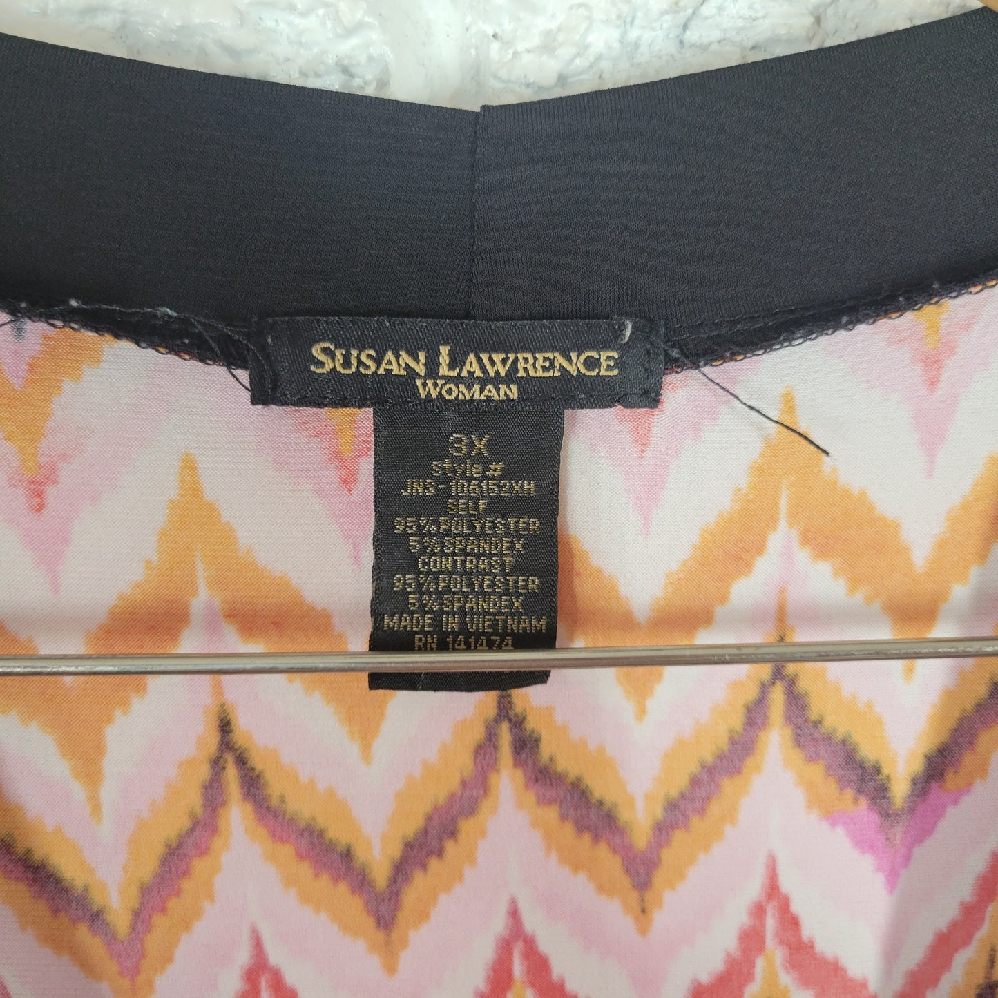 Susan Lawrence 3X Sheath Dress Multicolor Geometric Watercolor Belted GEO109E
