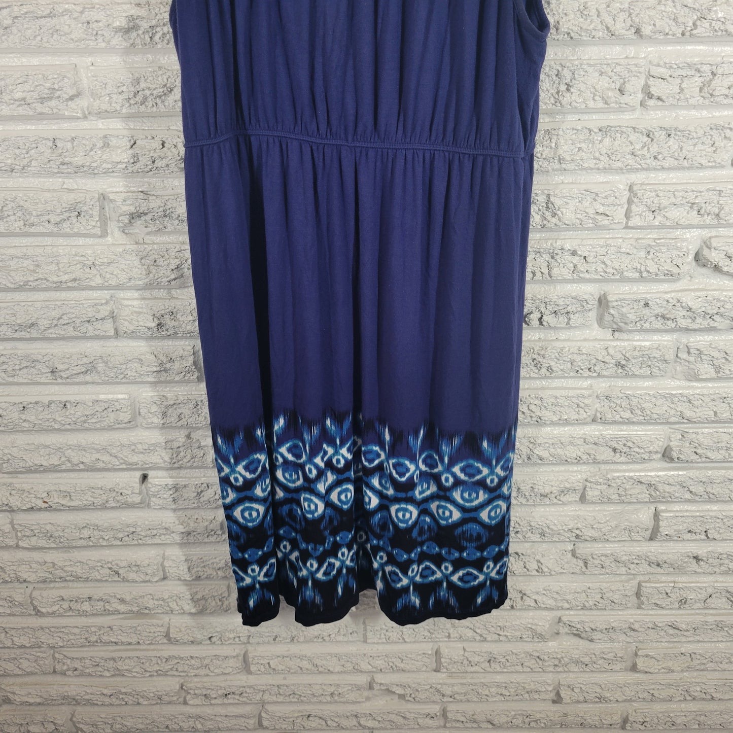 Style & Co Dress XL Blue Geometric Sheath Rope Strap Pullover Sleeveless BLU8E