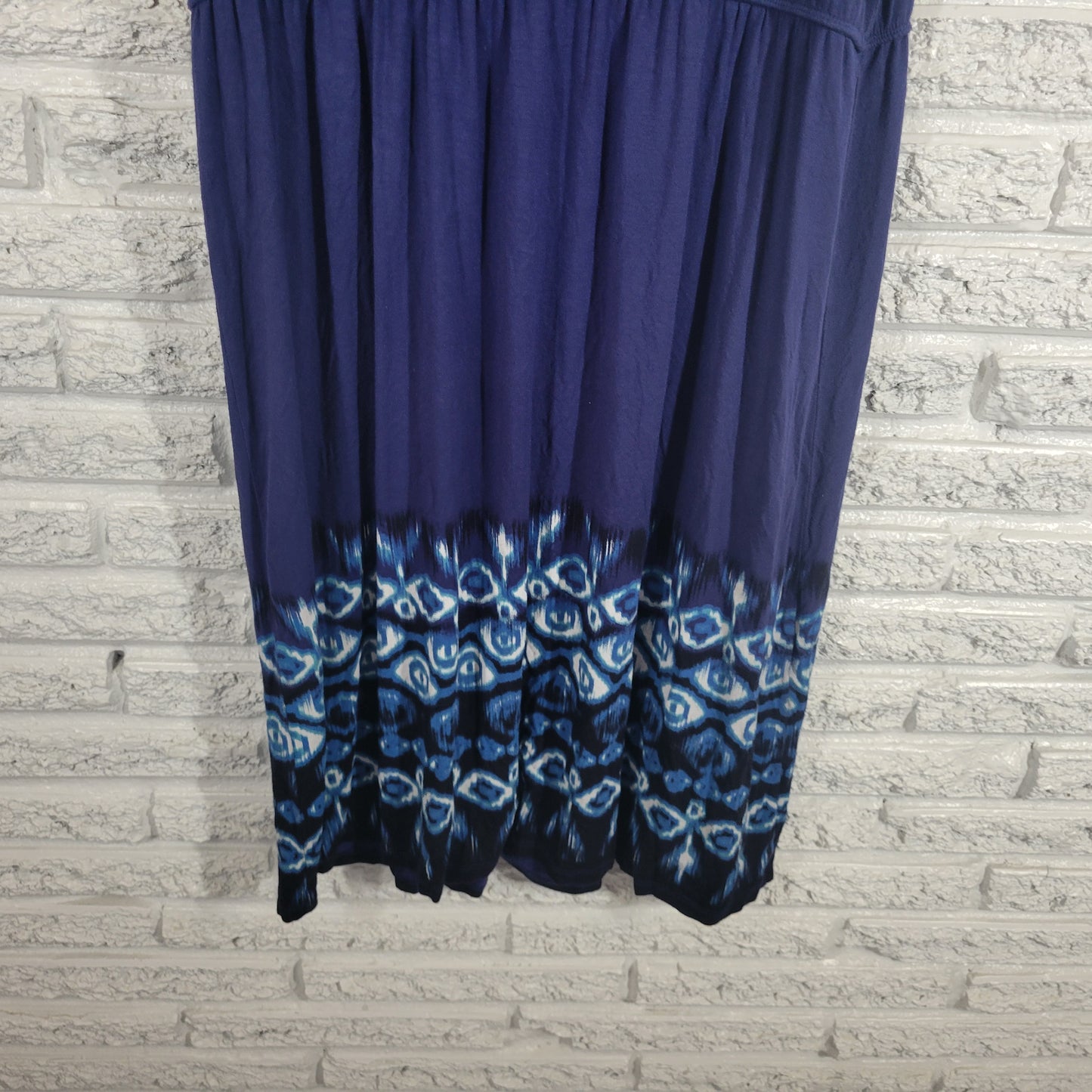 Style & Co Dress XL Blue Geometric Sheath Rope Strap Pullover Sleeveless BLU8E