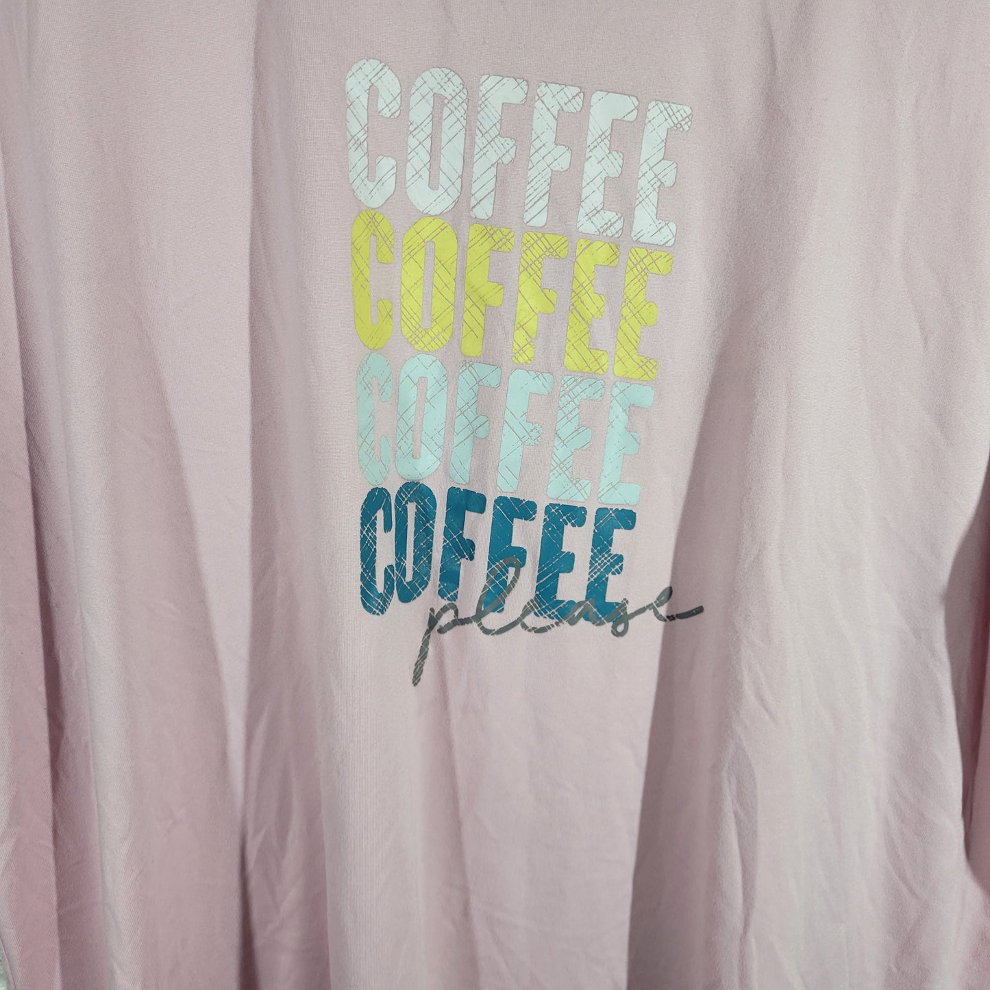 Joyspun Womens Tee Top XL Pajama Shirt Coffee Pink Crew Neck Short Sleeve NOV95E