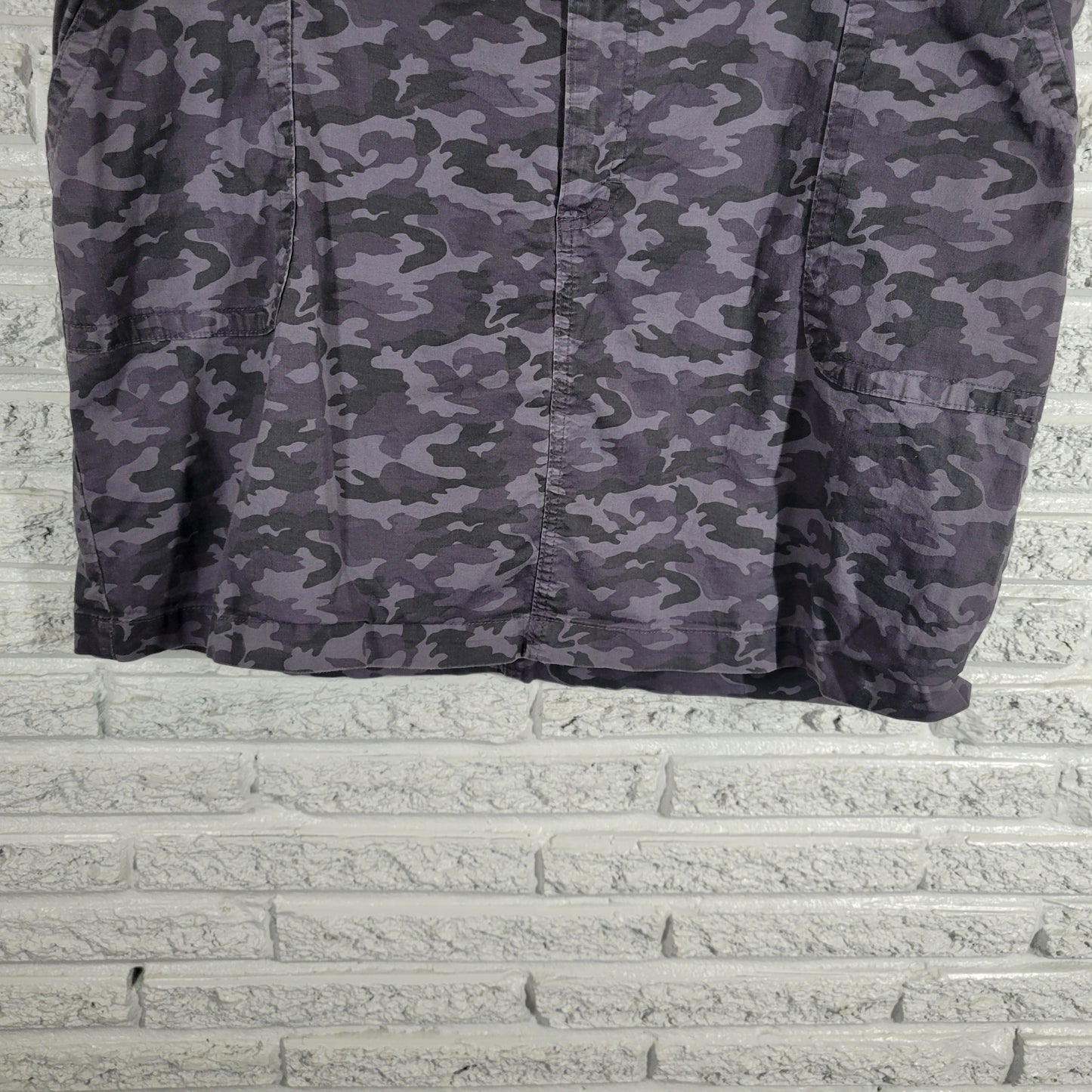 Lee Womens Skort 22 Gray Camo Elastic Waist Mid Rise Cotton Blend Pocket CAM7E