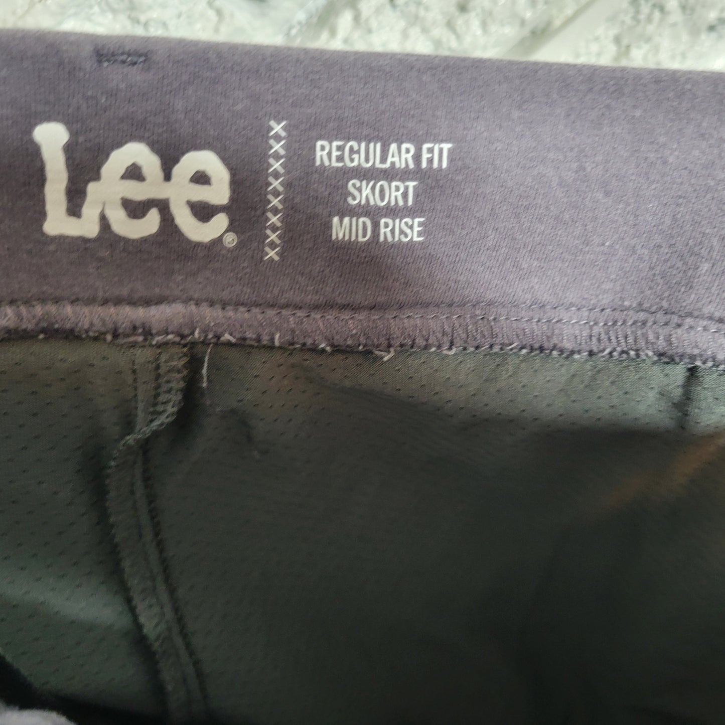 Lee Womens Skort 22 Gray Camo Elastic Waist Mid Rise Cotton Blend Pocket CAM7E