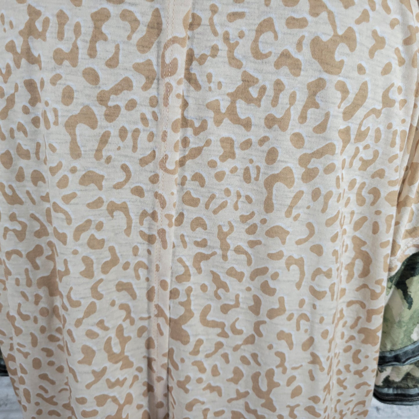Cato Womens Plus Size 18W 20W Animal Print Tee Top Green Tan Cotton ANI9E