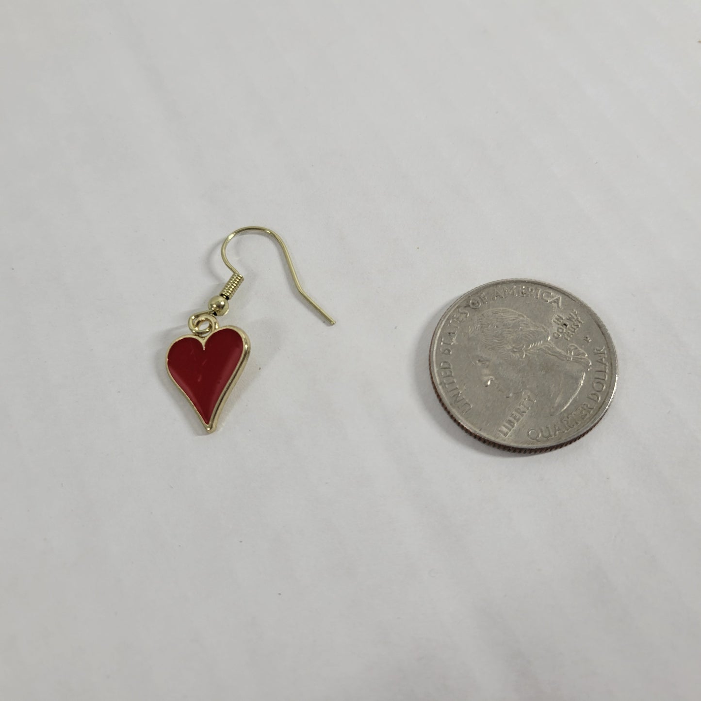 Heart Poker Suit Casino Earrings Hanging Dangle Novelty Fish Hook