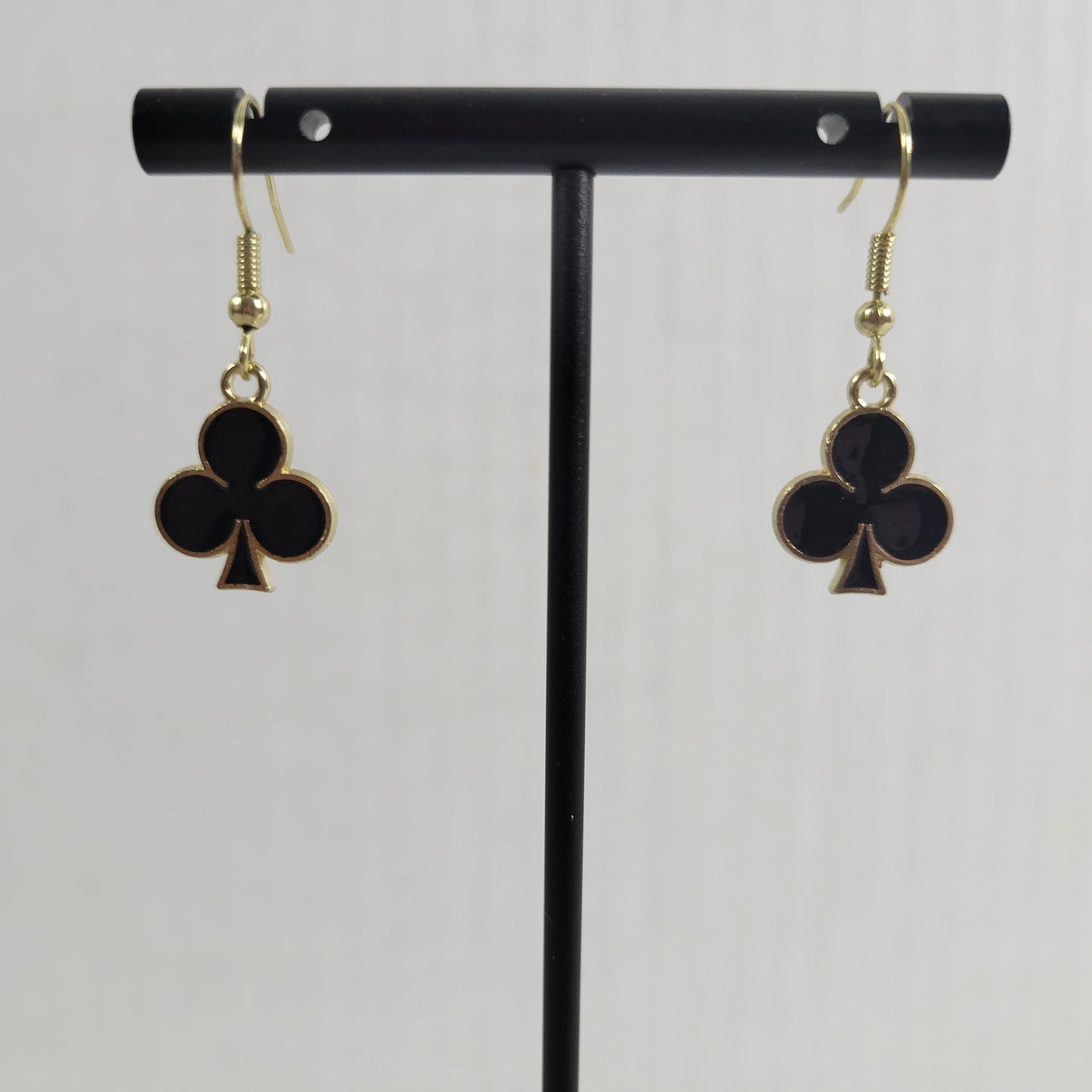 Clubs Poker Suit Casino Earrings Hanging Dangle Novelty Fish Hook