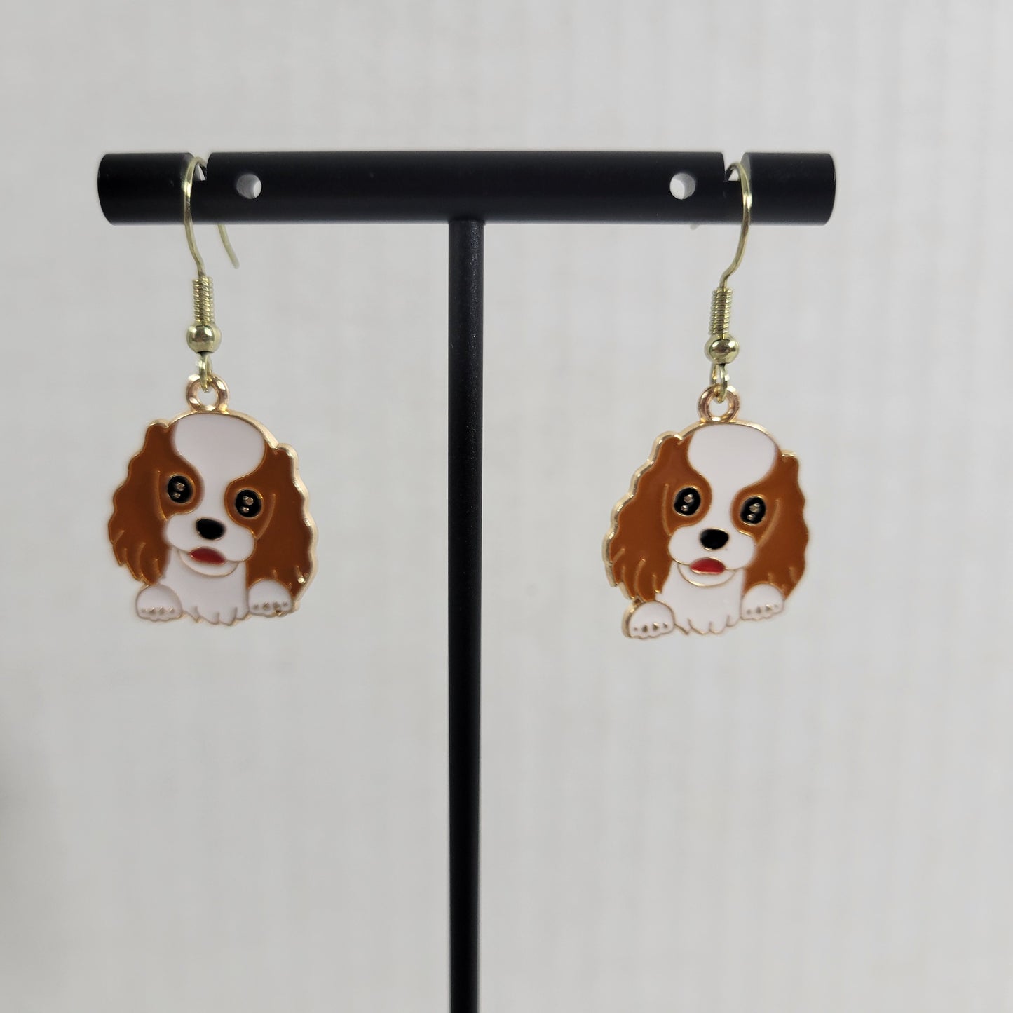 Brown Spaniel Dog Dangle Earrings Fish Hook Puppy Jewelry Pet Lover E22E