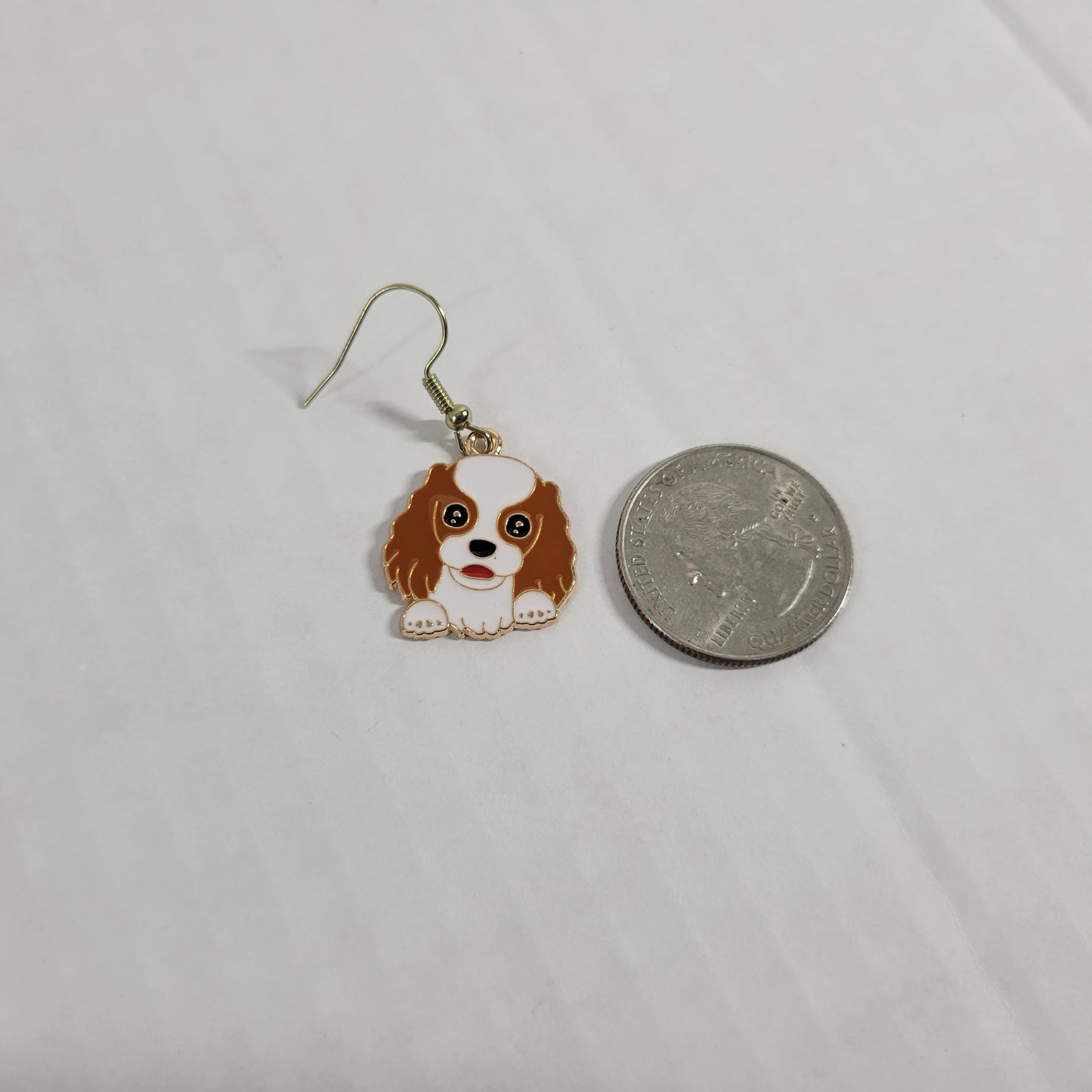 Brown Spaniel Dog Dangle Earrings Fish Hook Puppy Jewelry Pet Lover E22E