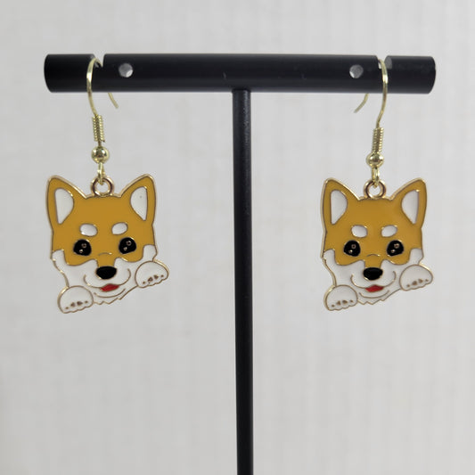 Corgi Dog Dangle Earrings Fish Hook Puppy Novelty Jewelry Pet Lover E23E