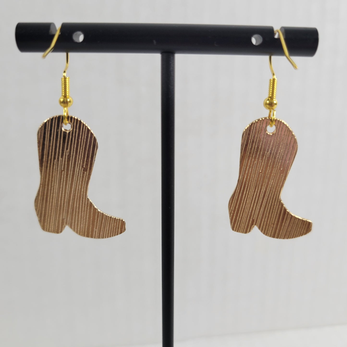 Pink White Cowgirl Boot Dangle Earrings Cow Print Western Rodeo Jewelry New E26E