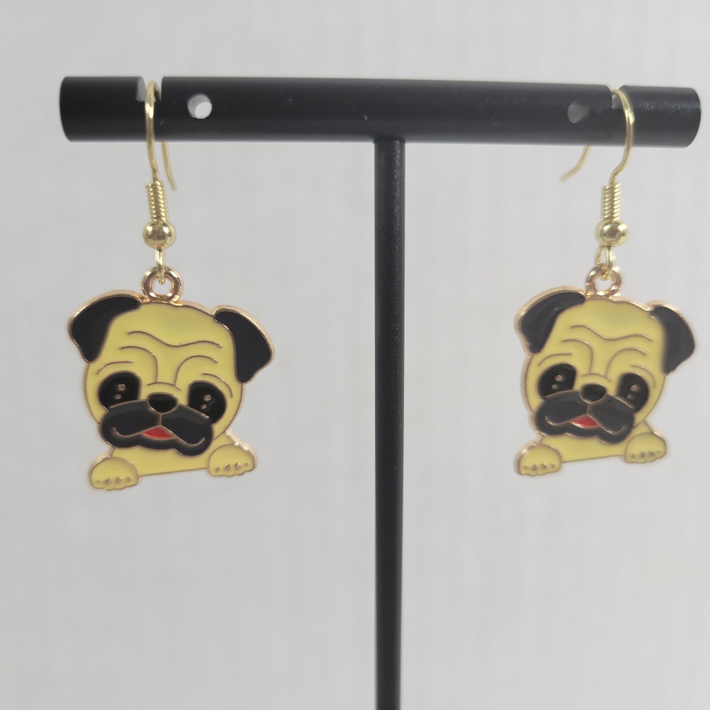 Bulldog Dog Dangle Earrings Fish Hook Puppy Novelty Jewelry Pet Lover Gift E33E