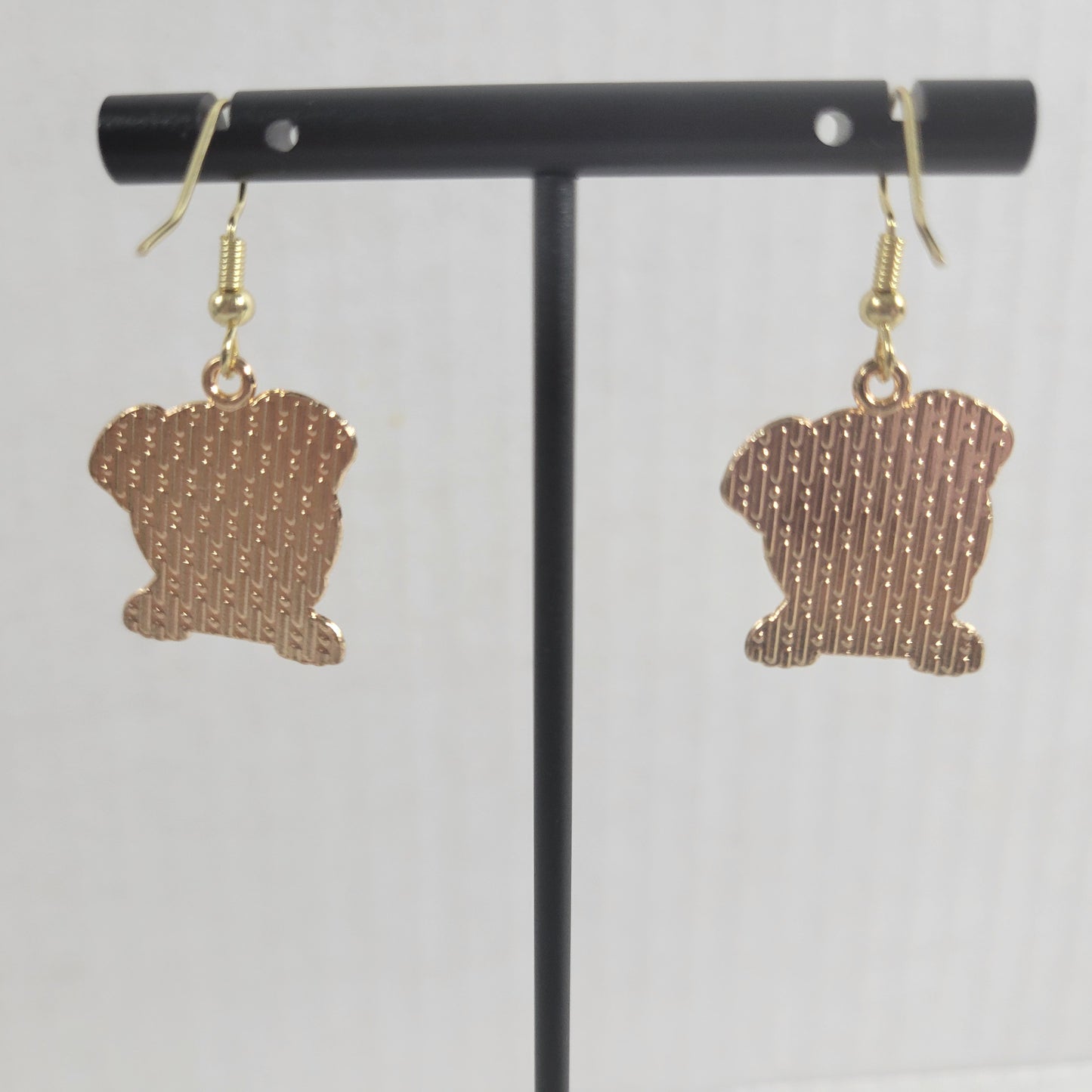 Bulldog Dog Dangle Earrings Fish Hook Puppy Novelty Jewelry Pet Lover Gift E33E