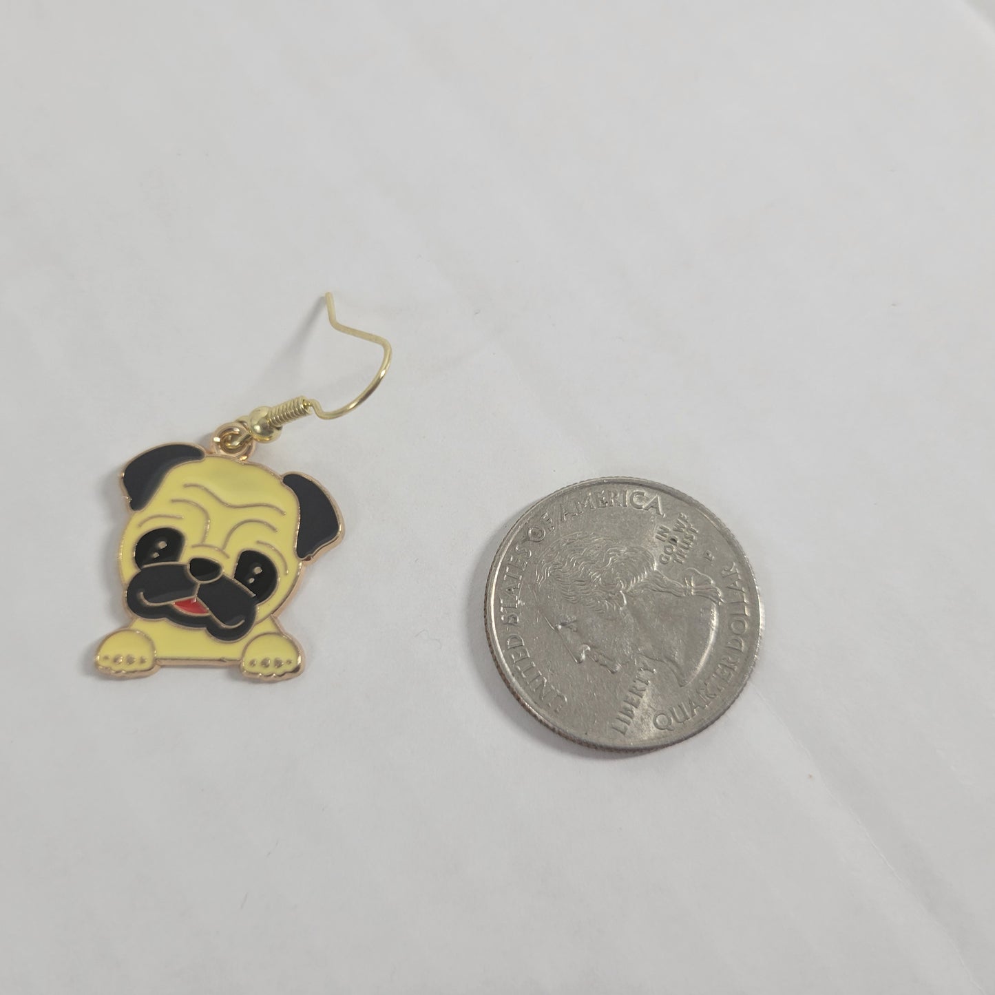 Bulldog Dog Dangle Earrings Fish Hook Puppy Novelty Jewelry Pet Lover Gift E33E