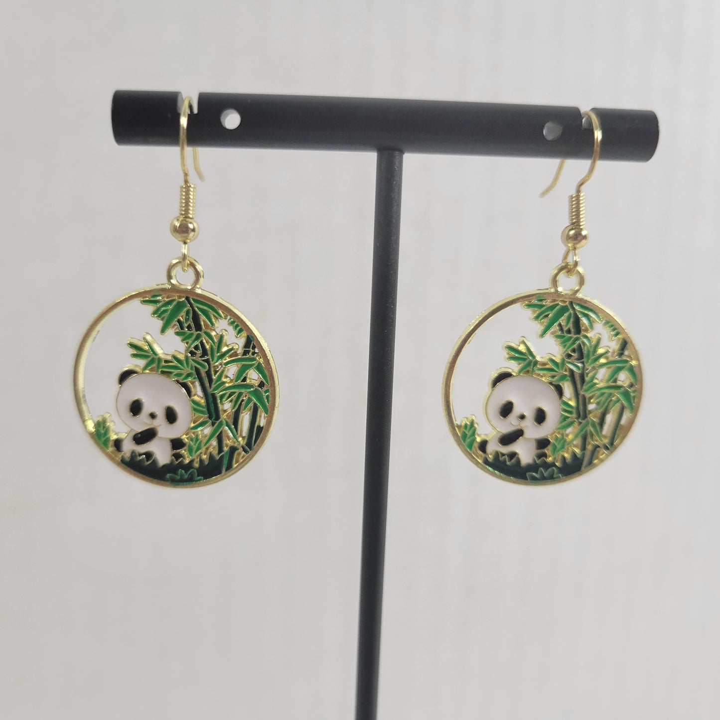 Panda Bear Dangle Earrings Cute Animal Hanging Novelty Statement Jewelry E34E