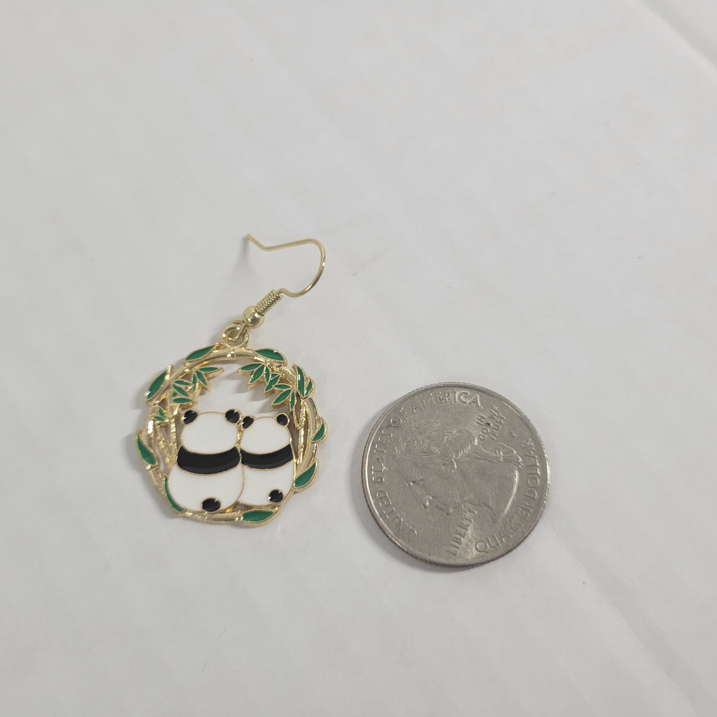Panda Bears Dangle Earrings Fish Hook Cute Animal Novelty Statement New E37E