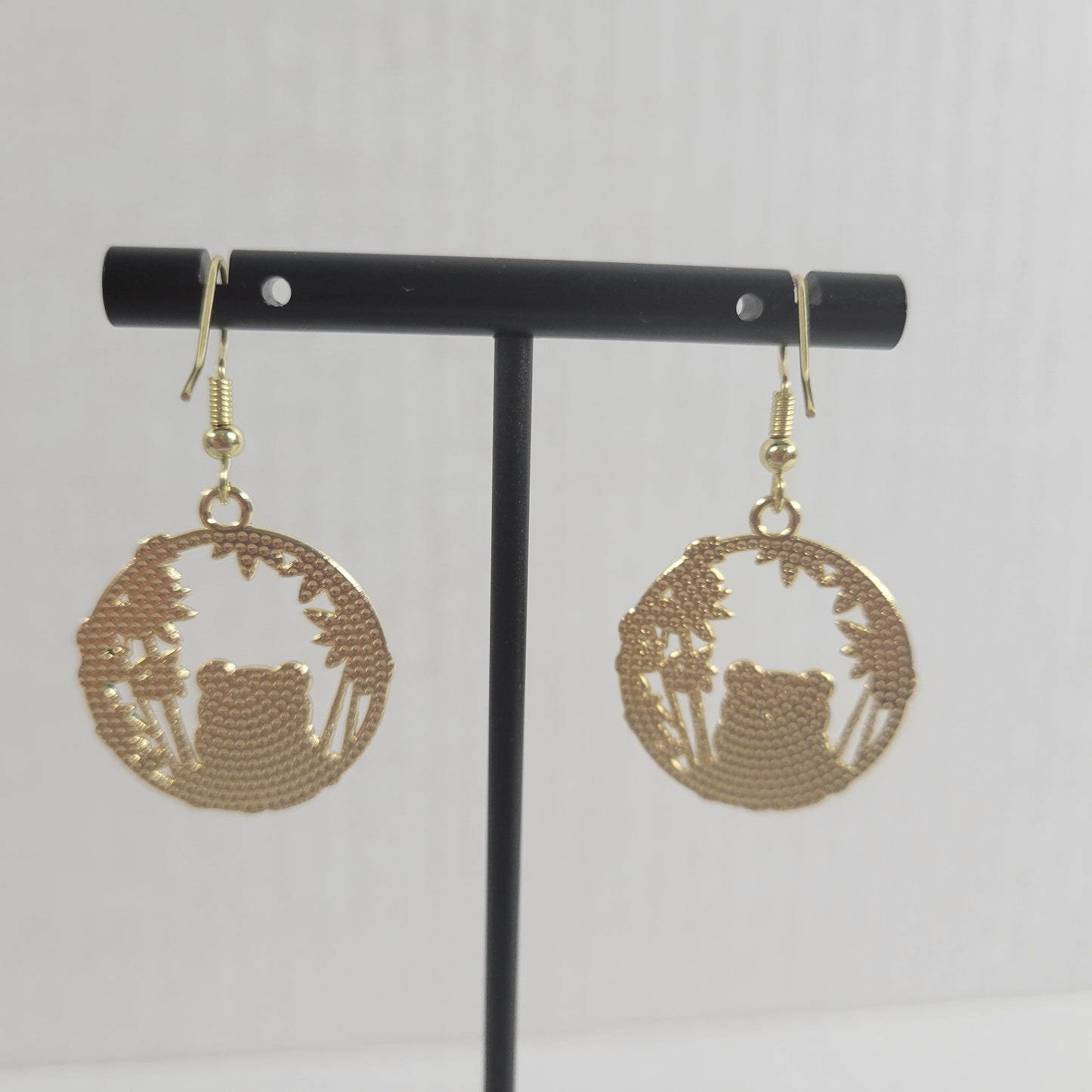 Panda Bear Dangle Earrings Fish Hook Cute Animal Hanging Novelty Jewelry E38E
