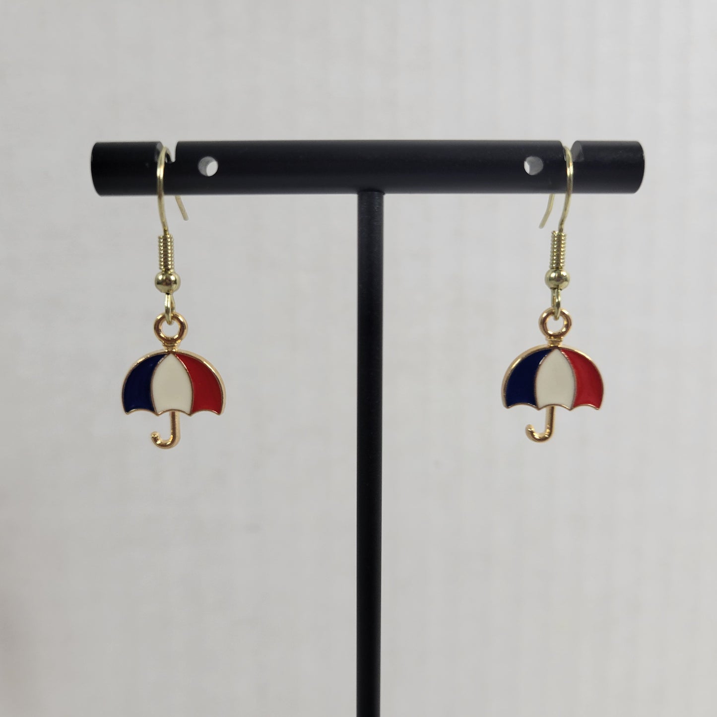 Umbrella Dangle Earrings Gold Tone Alloy Multicolored Women Novelty Jewelry E42E