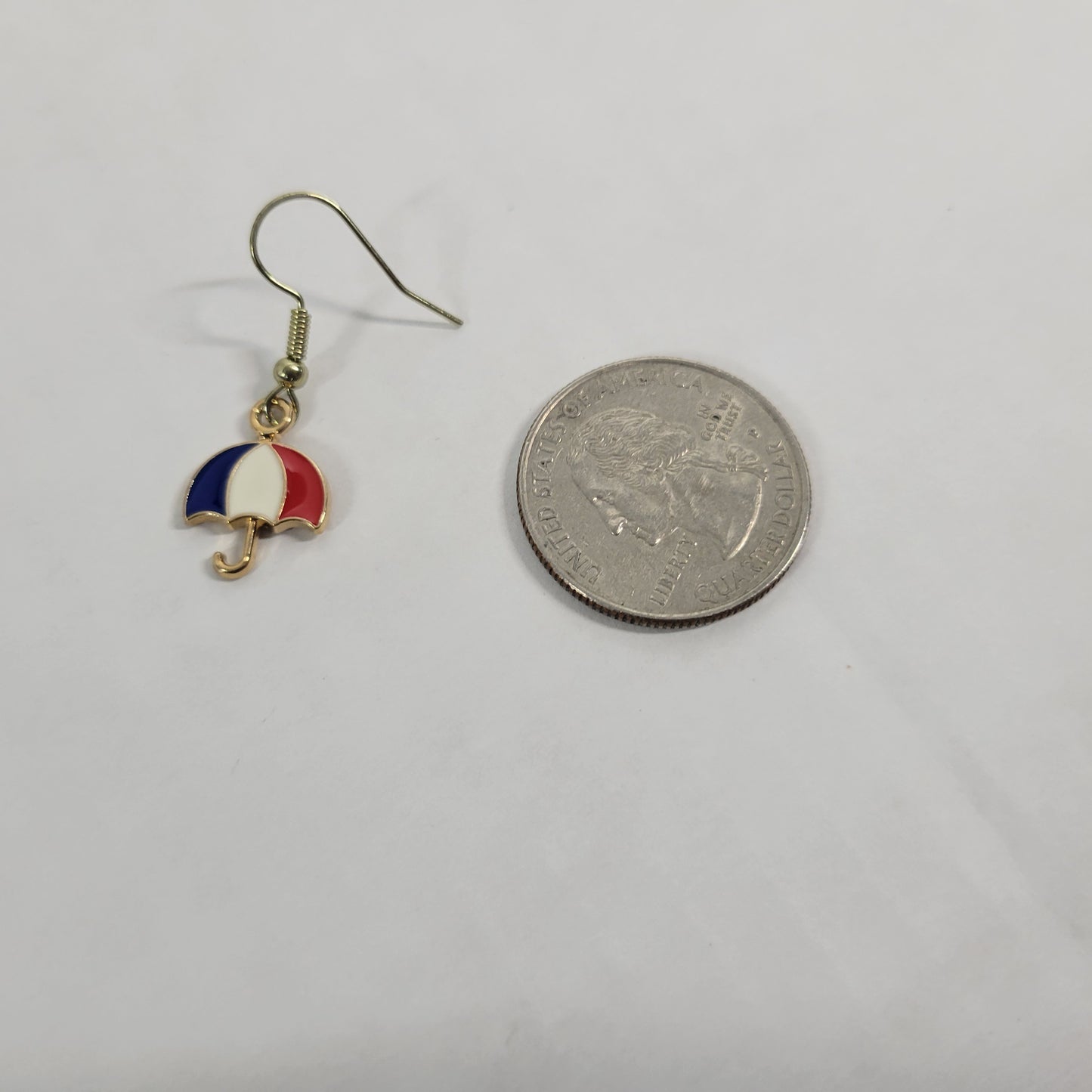 Umbrella Dangle Earrings Gold Tone Alloy Multicolored Women Novelty Jewelry E42E