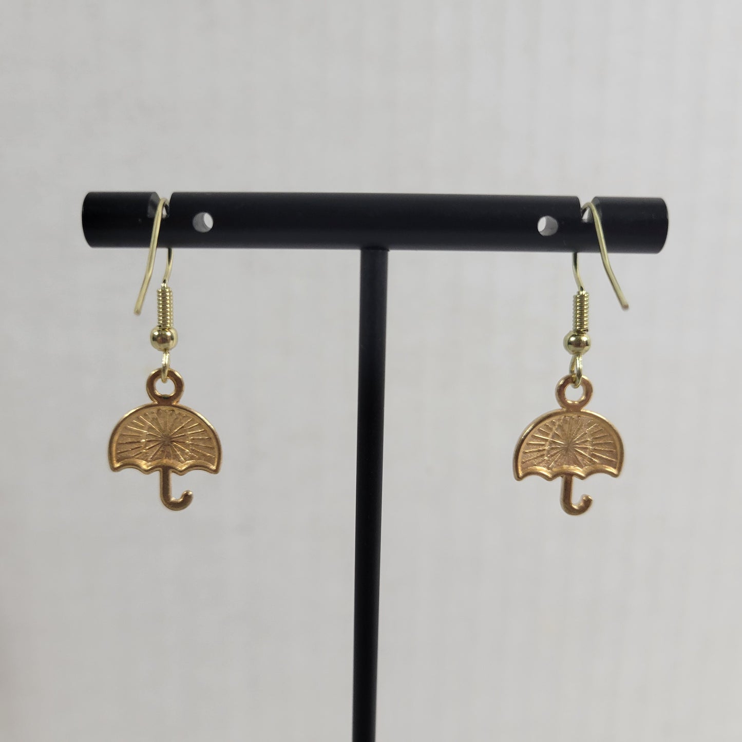 Umbrella Dangle Earrings Women Gold Tone Alloy Novelty Multicolored Jewelry E43E