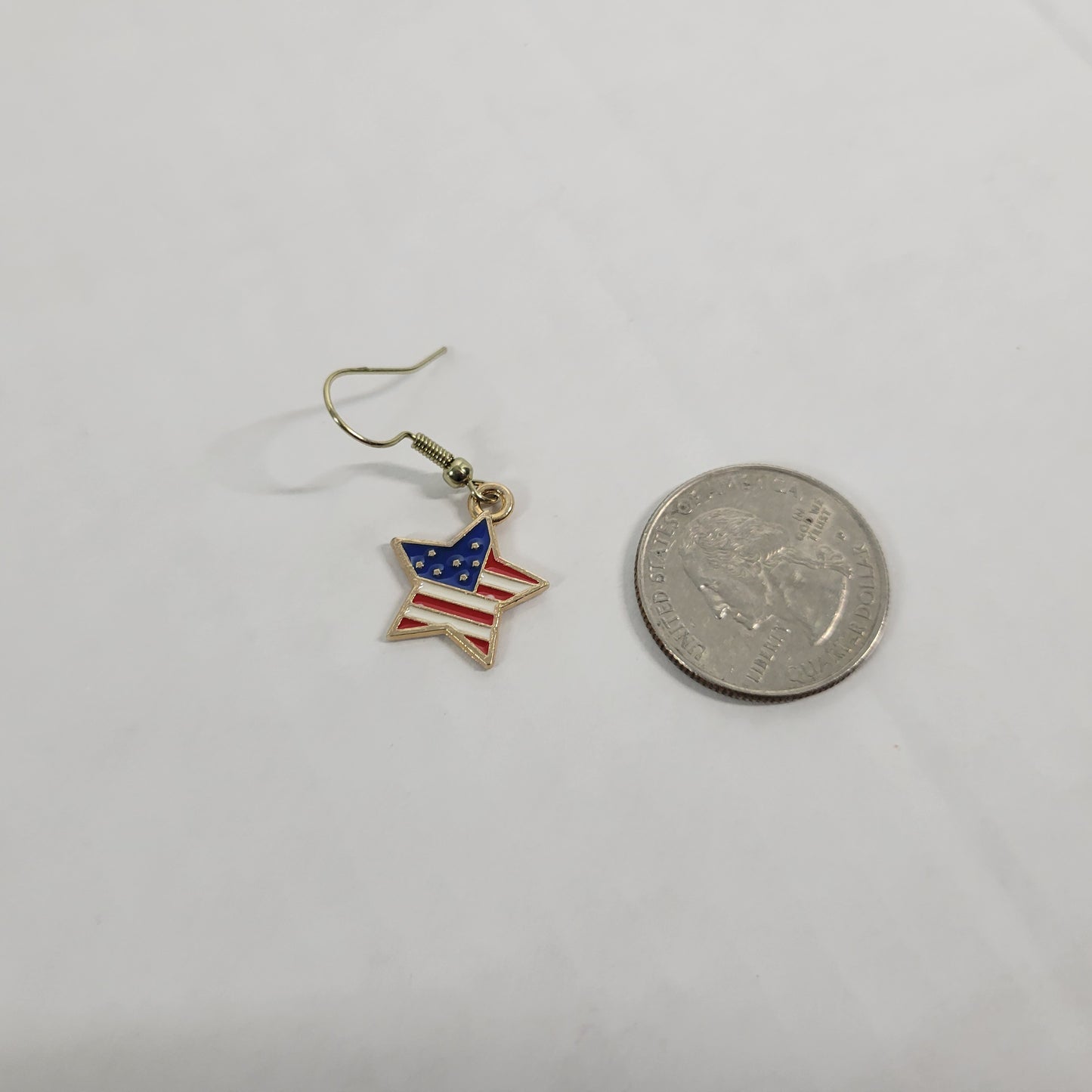 USA Flag Star Earrings Patriotic July 4th Dangle Drop Multicolored Women E47E