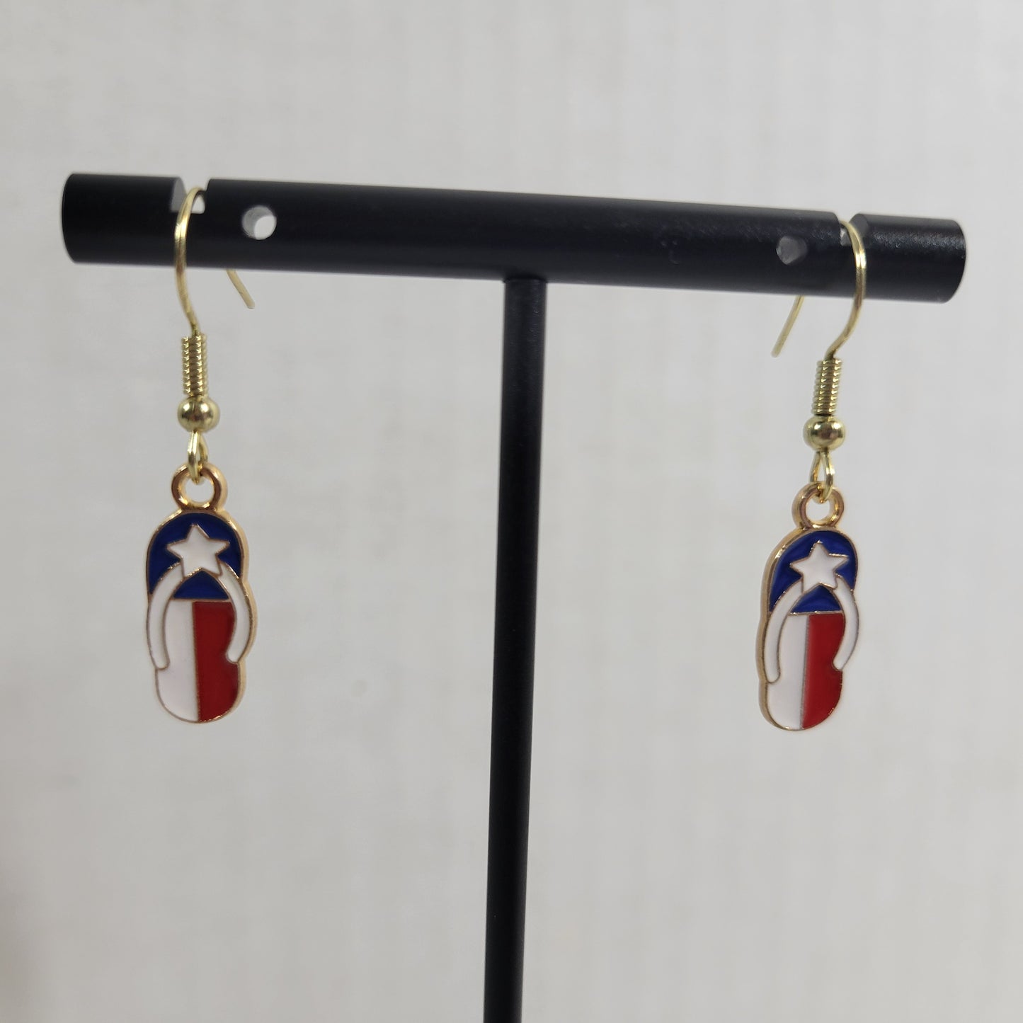 USA Flag Flip Flops Earrings Patriotic July 4th Dangle Drop Summer Women E60E