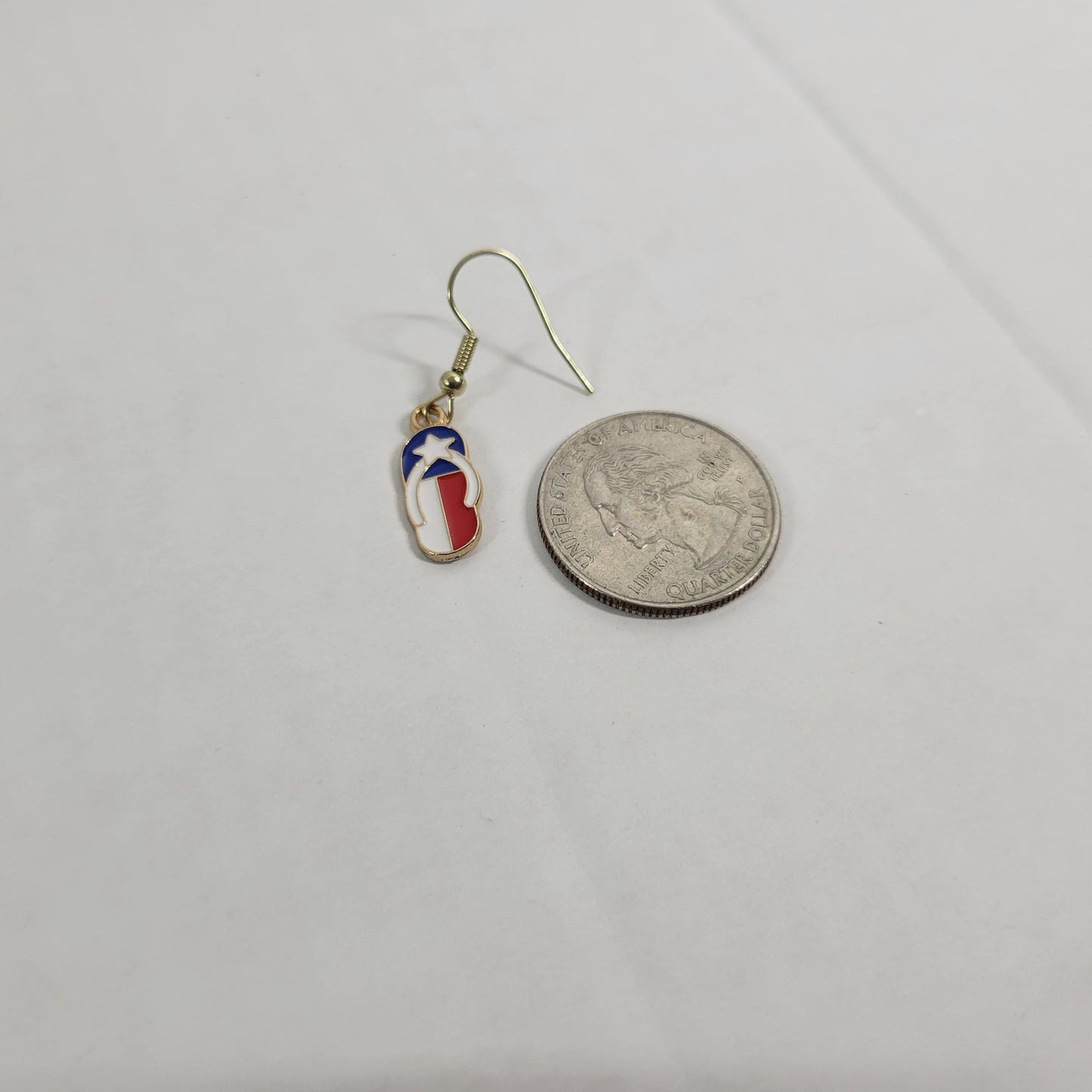 USA Flag Flip Flops Earrings Patriotic July 4th Dangle Drop Summer Women E60E