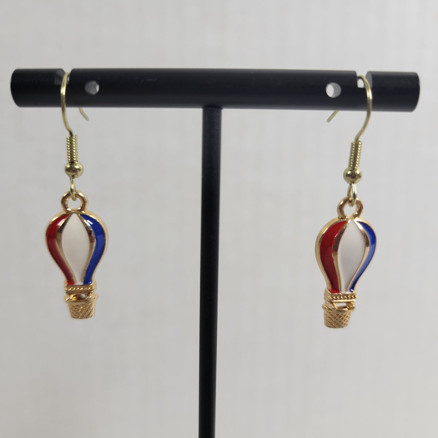 USA Hot Air Balloon Earrings Patriotic July 4th Dangle Drop Women Holiday E62E