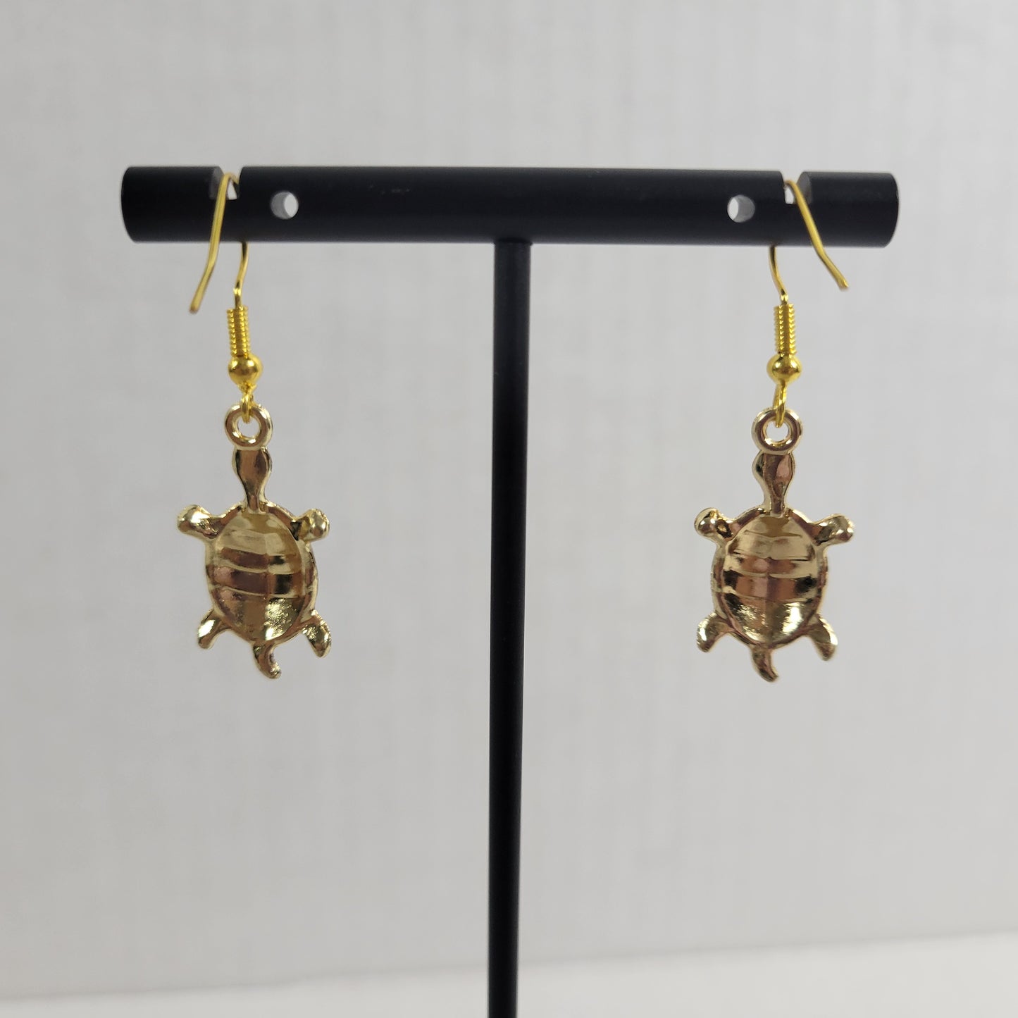 Turtle Leopard Print Dangle Drop Earrings Women Zinc Alloy Gold Tone Animal E67E