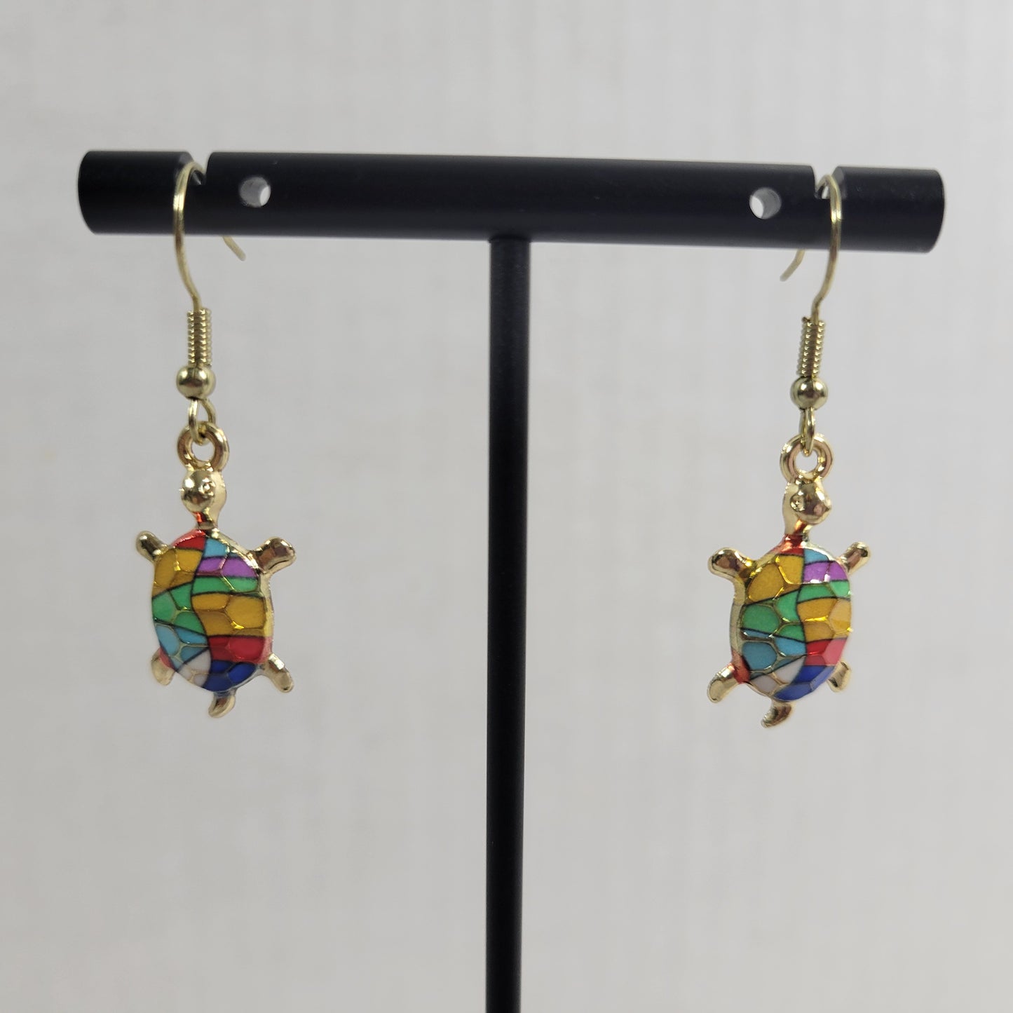 Turtle Dangle Drop Earrings Women Zinc Alloy Blue Yellow Gold Tone Fashion E71E