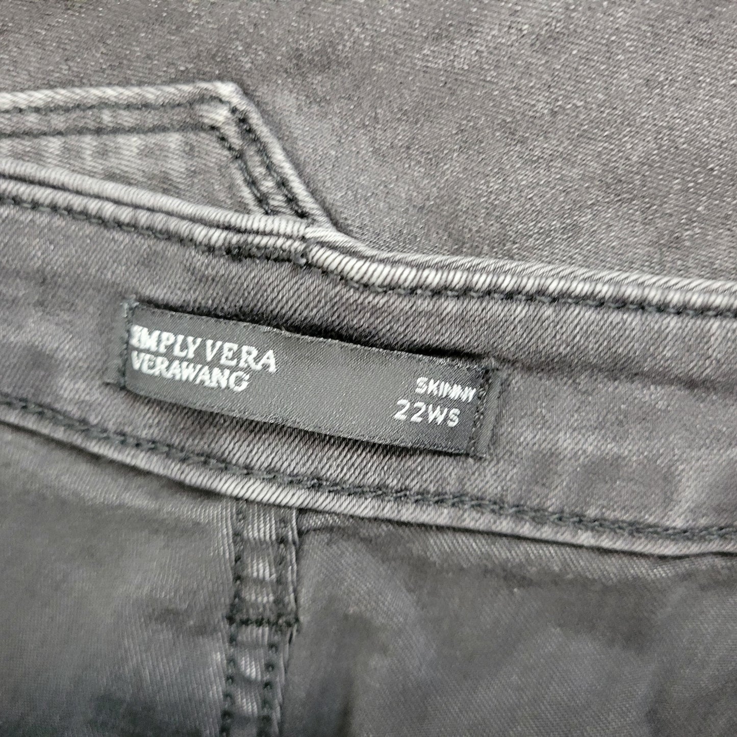 Simply Vera Wang 22WS Petite Black Skinny Cropped Jeans Elastic Waist SKI22E