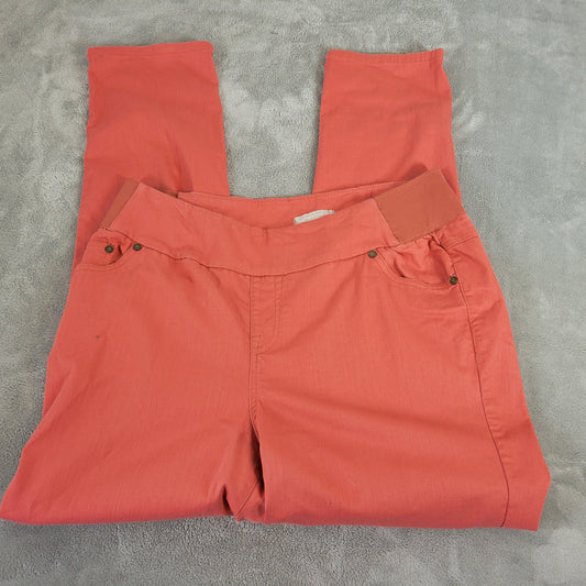 Woman Within Pants 16W Dusty Rose Pink Tapered Pull On Elastic Waist SL114E