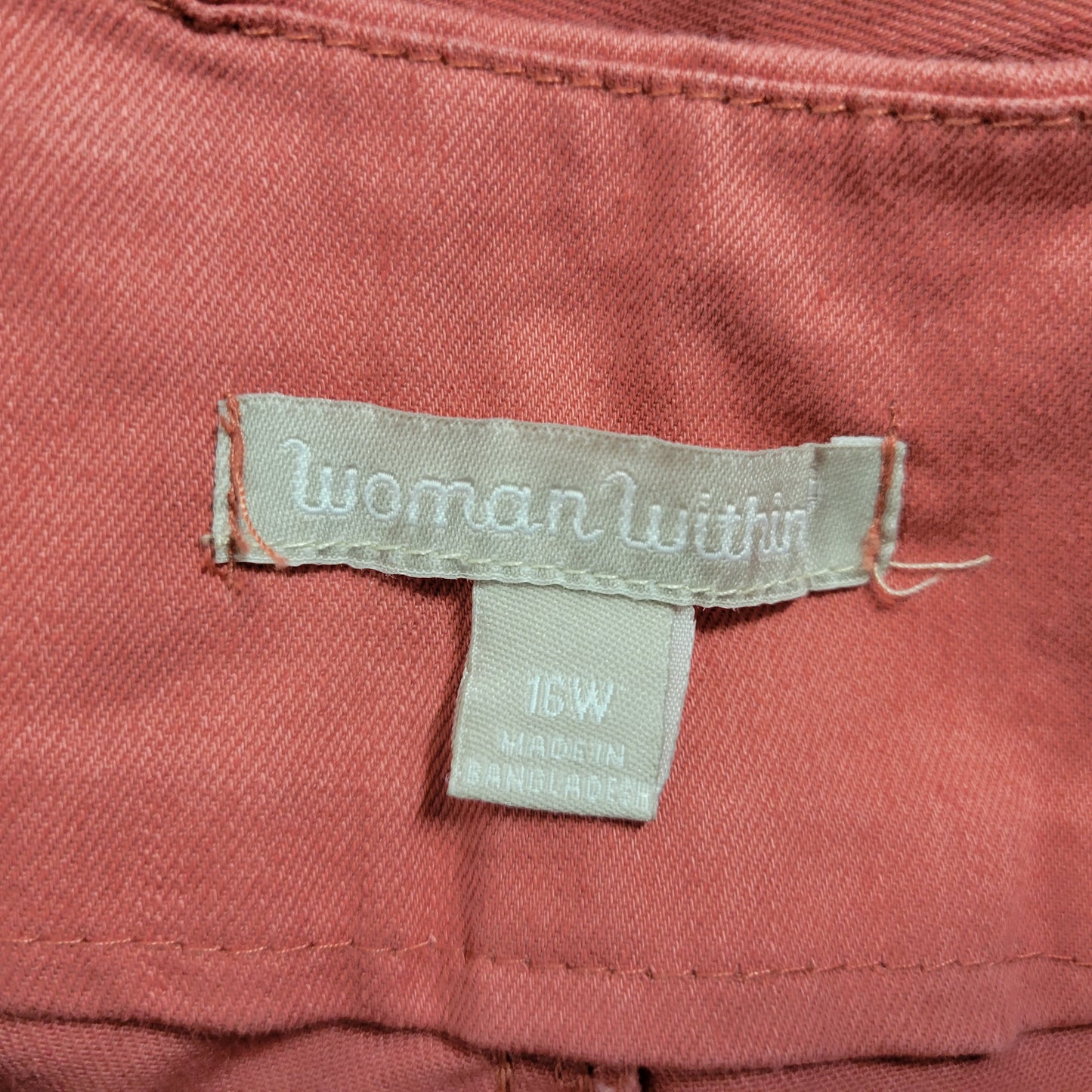 Woman Within Pants 16W Dusty Rose Pink Tapered Pull On Elastic Waist SL114E