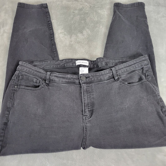 Lane Bryant Jeans 26 Black Tapered Elastic Waist Stretch Denim Plus Size SL75E