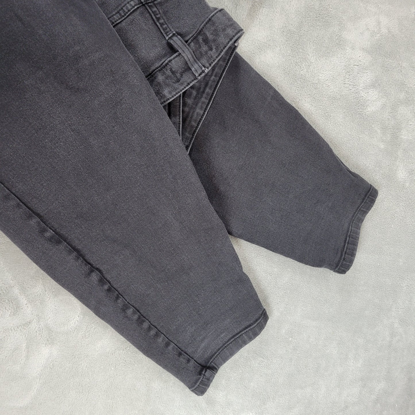 Lane Bryant Jeans 26 Black Tapered Elastic Waist Stretch Denim Plus Size SL75E